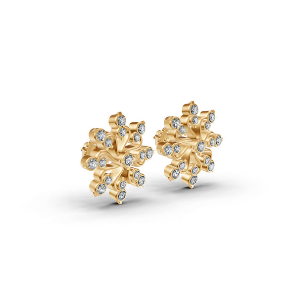 Floral Diamond Cluster Studs