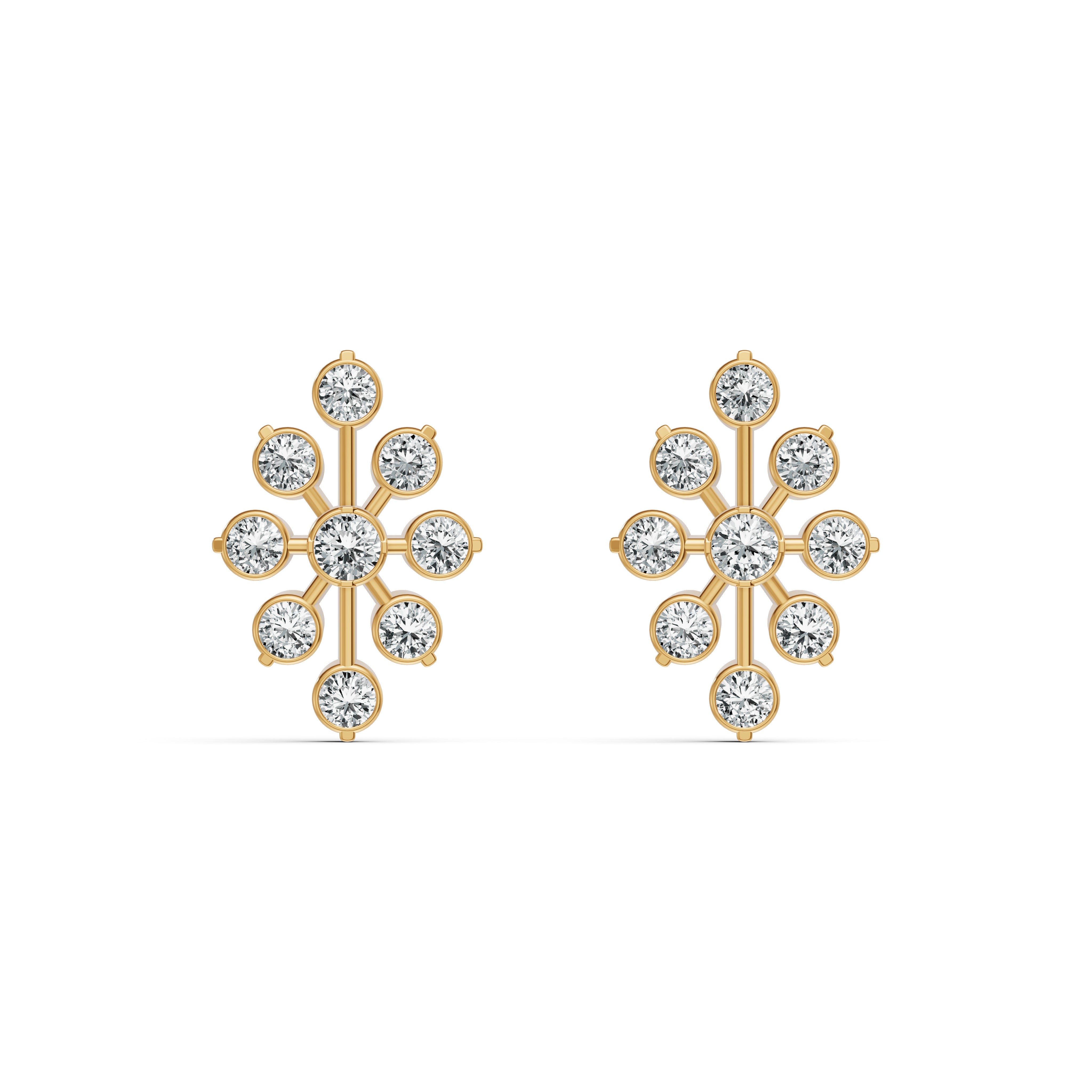 Floral Burst Diamond Stud Earrings