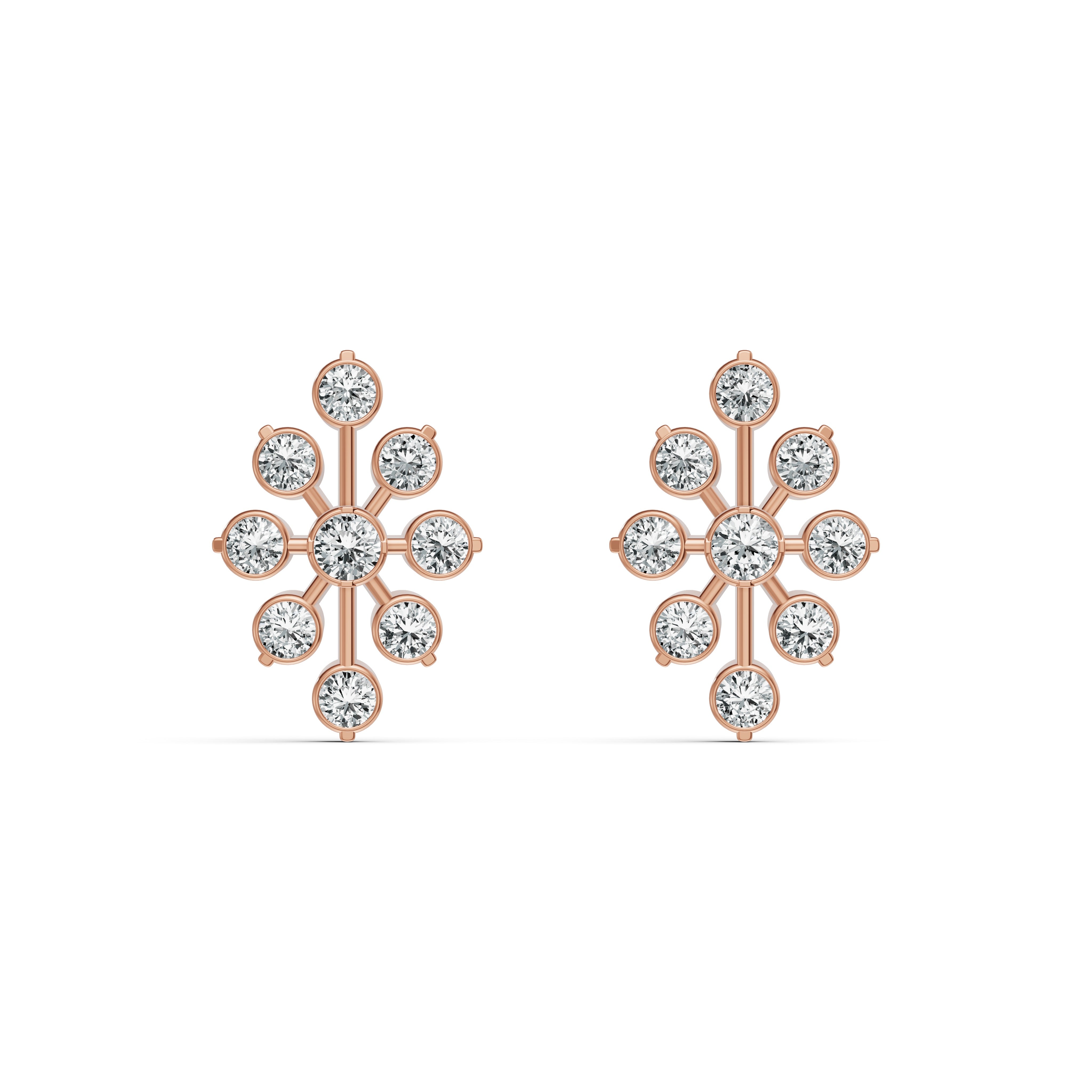 Floral Burst Diamond Stud Earrings