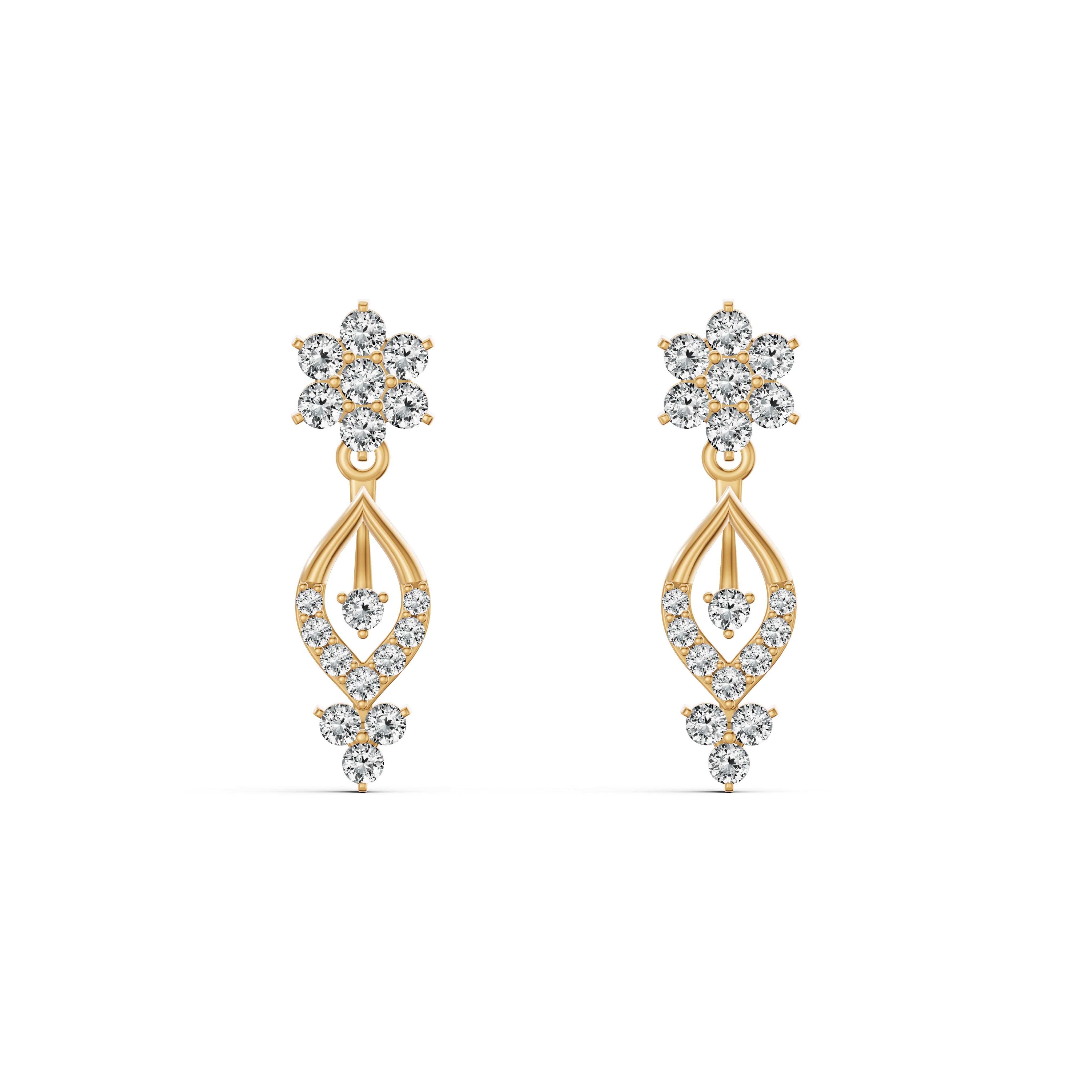 Floral Elegance Diamond Stud Earrings