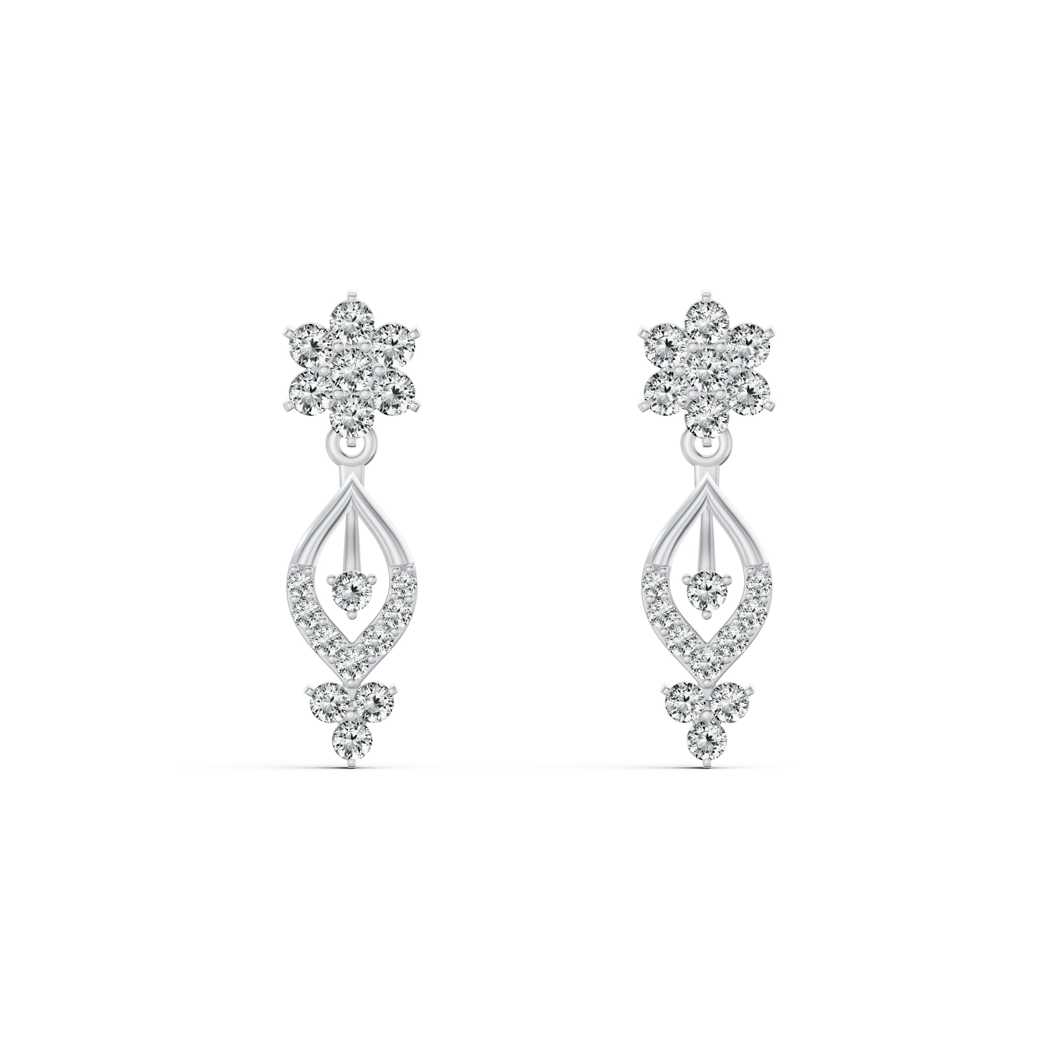 Floral Elegance Diamond Stud Earrings