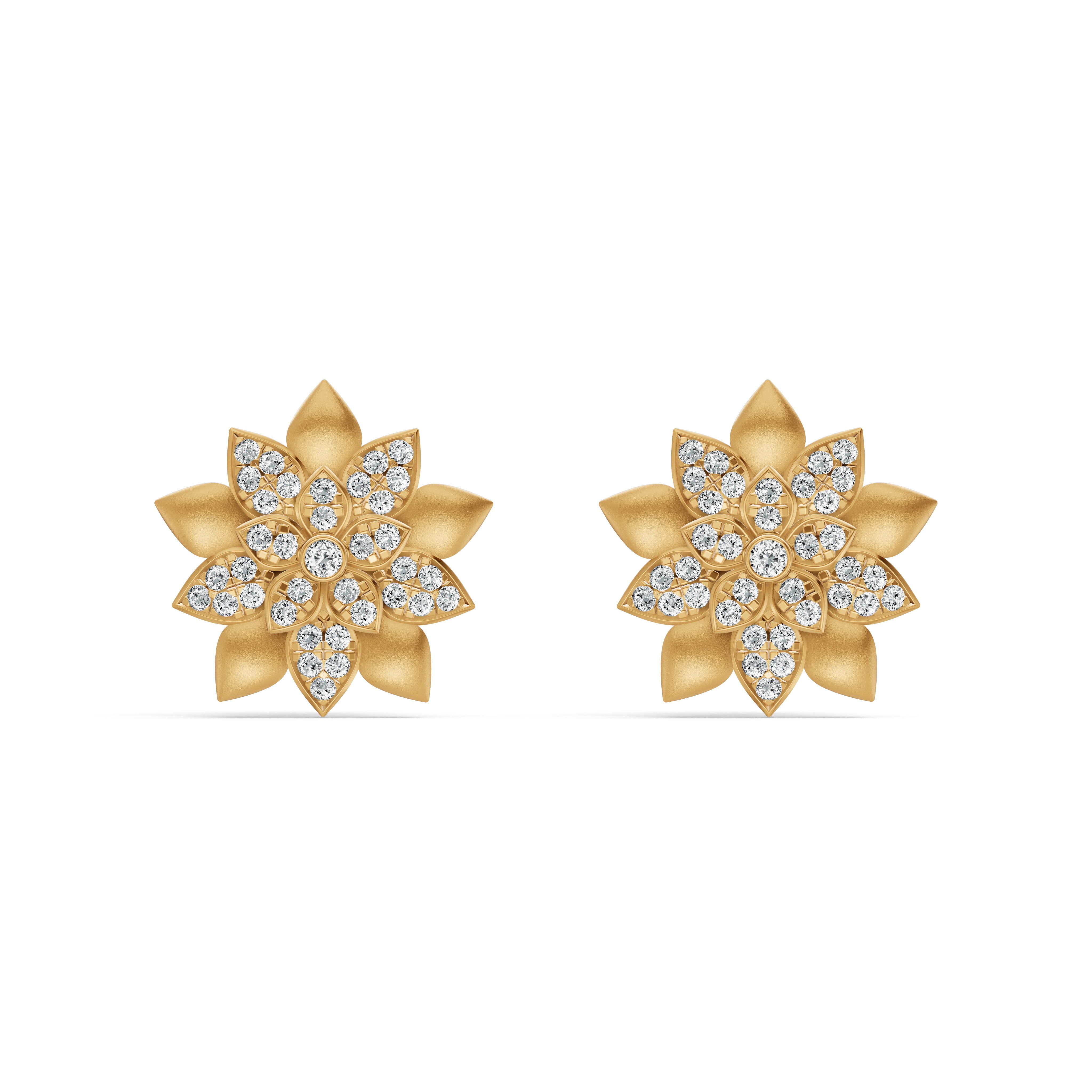 Blossom Bloom Diamond Stud Earrings