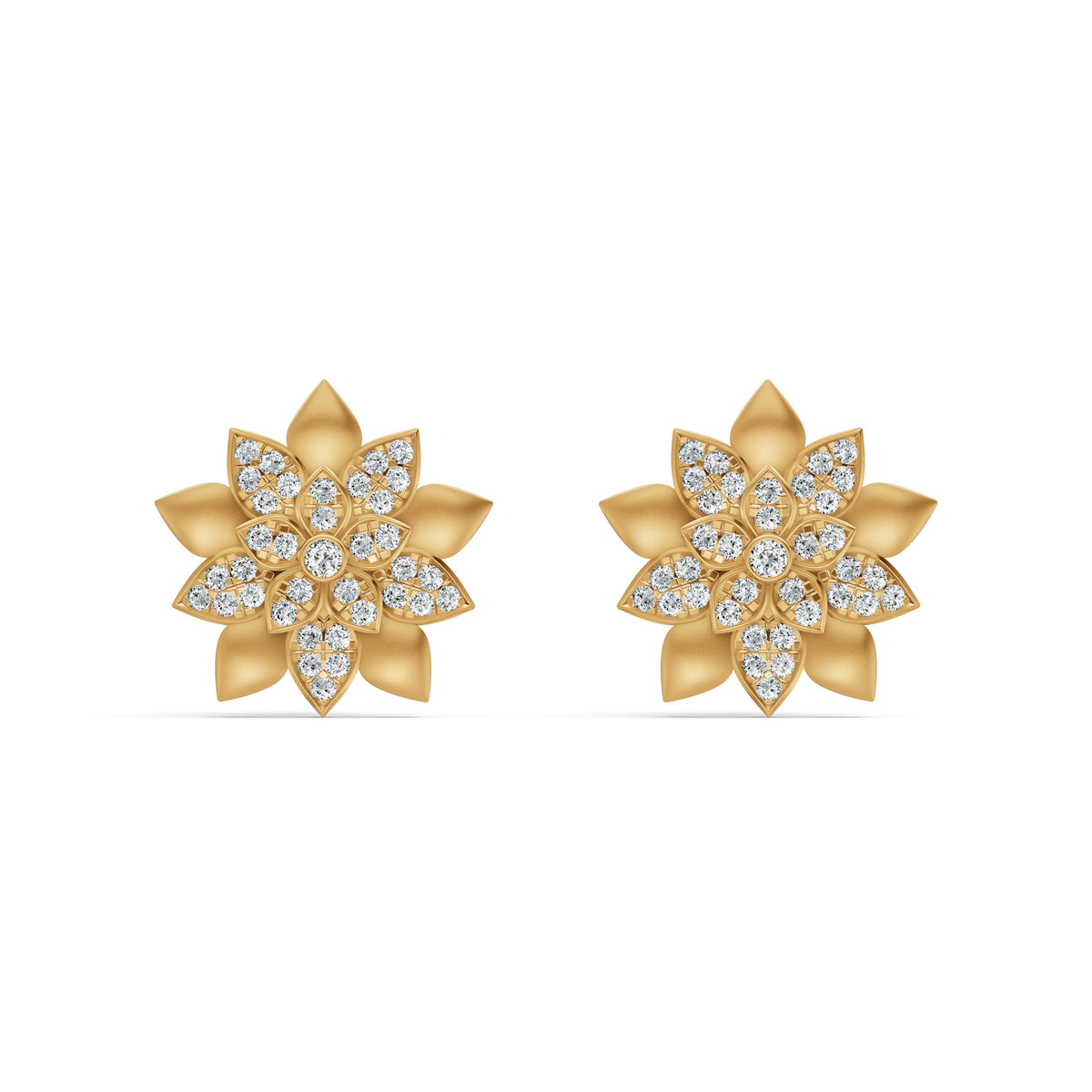 Blossom Bloom Diamond Stud Earrings