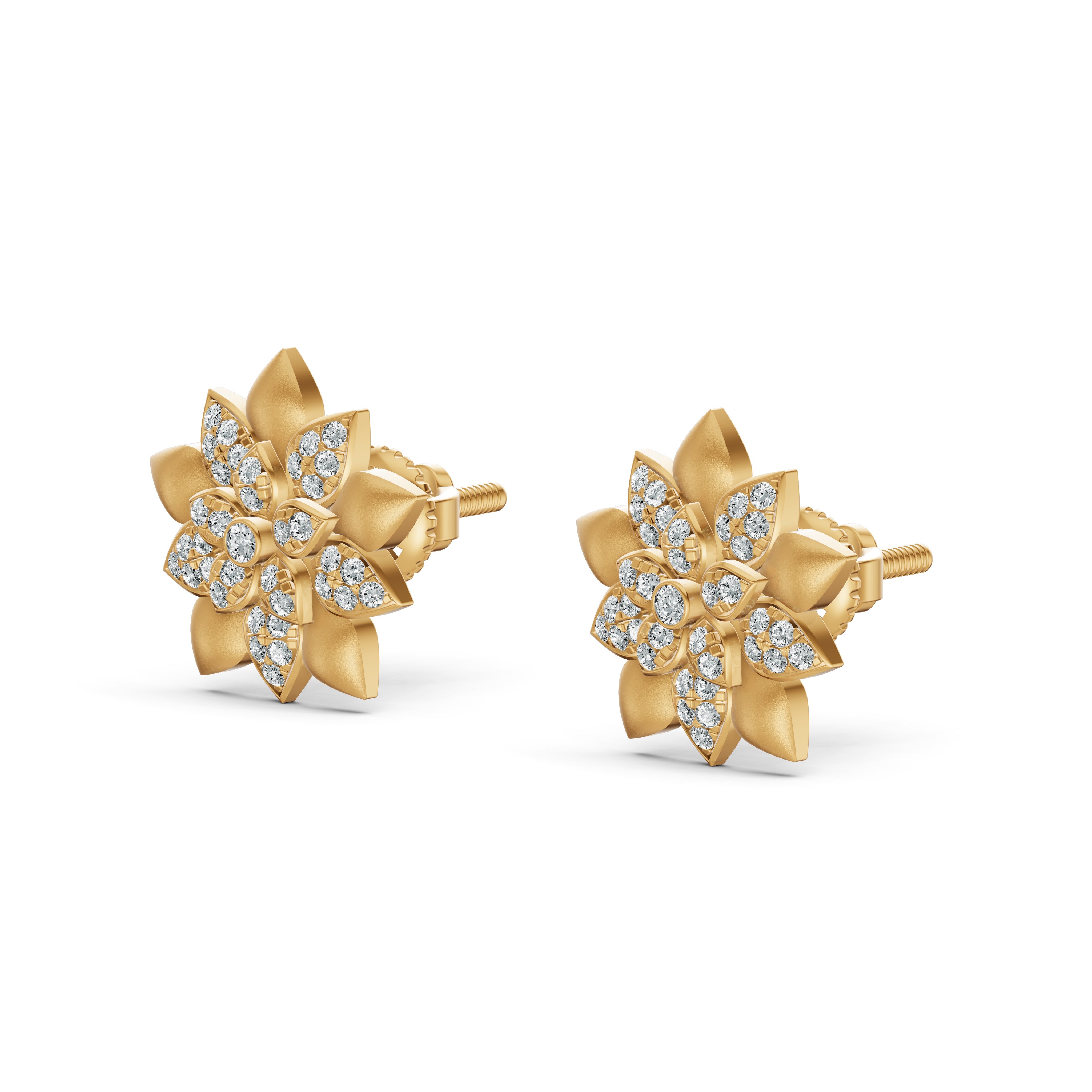 Blossom Bloom Diamond Stud Earrings