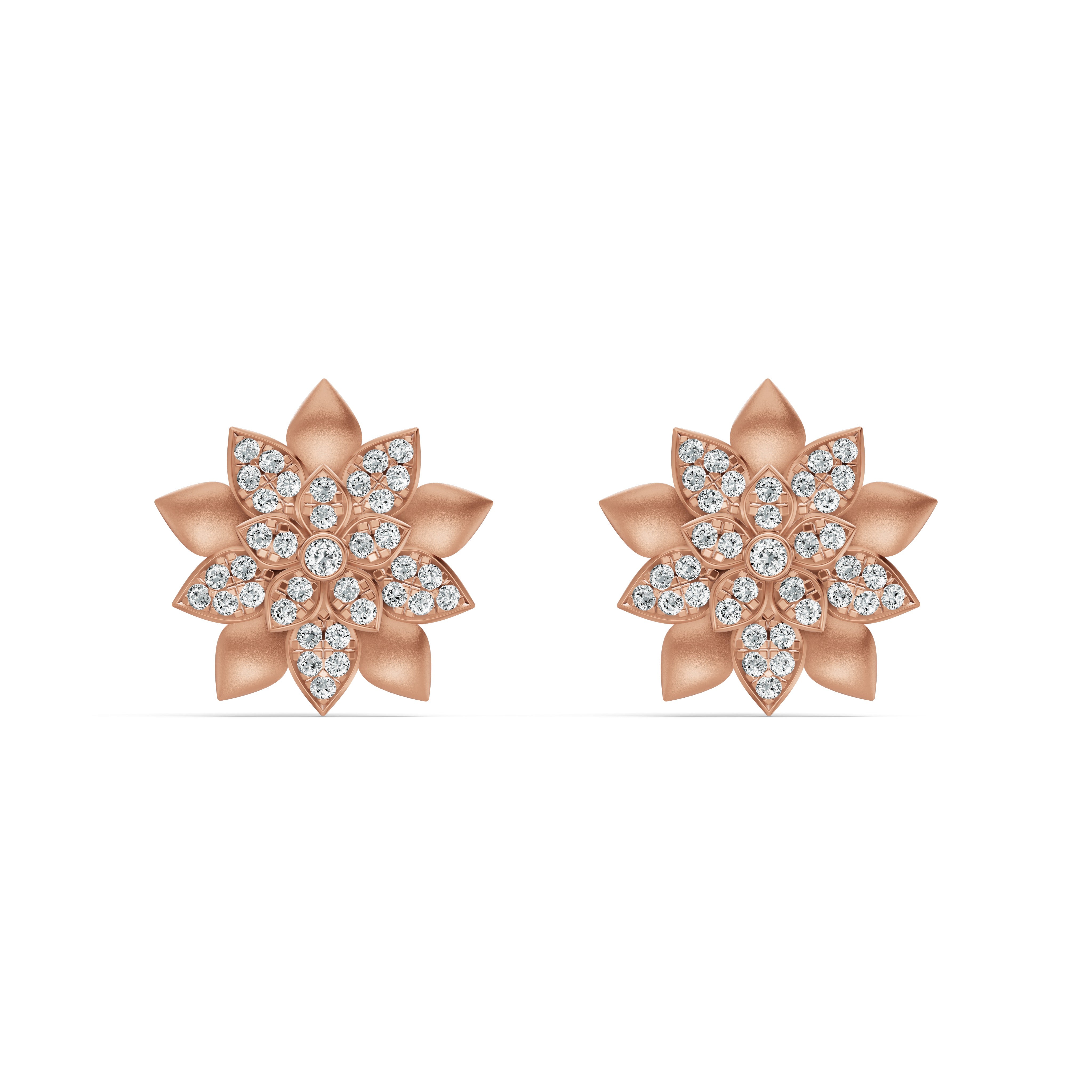 Blossom Bloom Diamond Stud Earrings