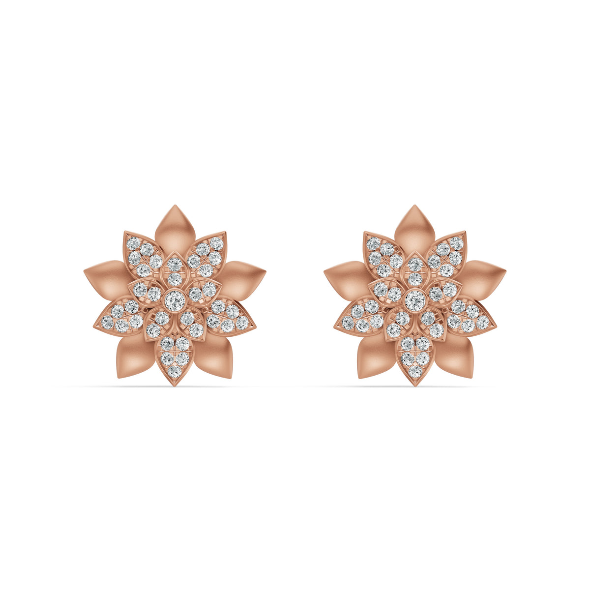 Blossom Bloom Diamond Stud Earrings