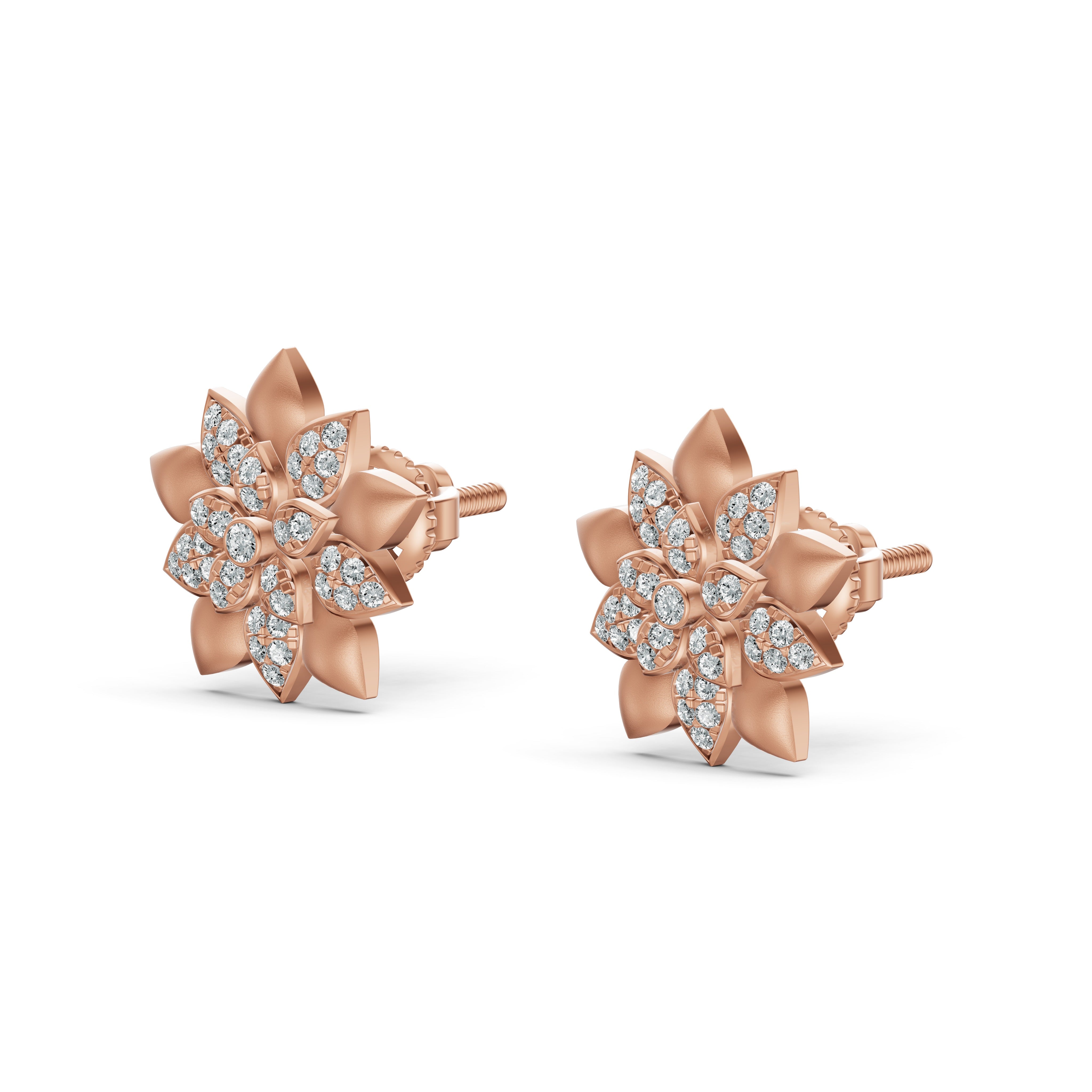 Blossom Bloom Diamond Stud Earrings
