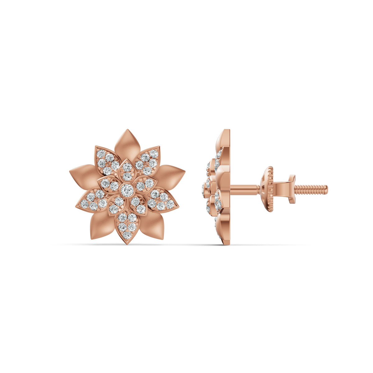 Blossom Bloom Diamond Stud Earrings