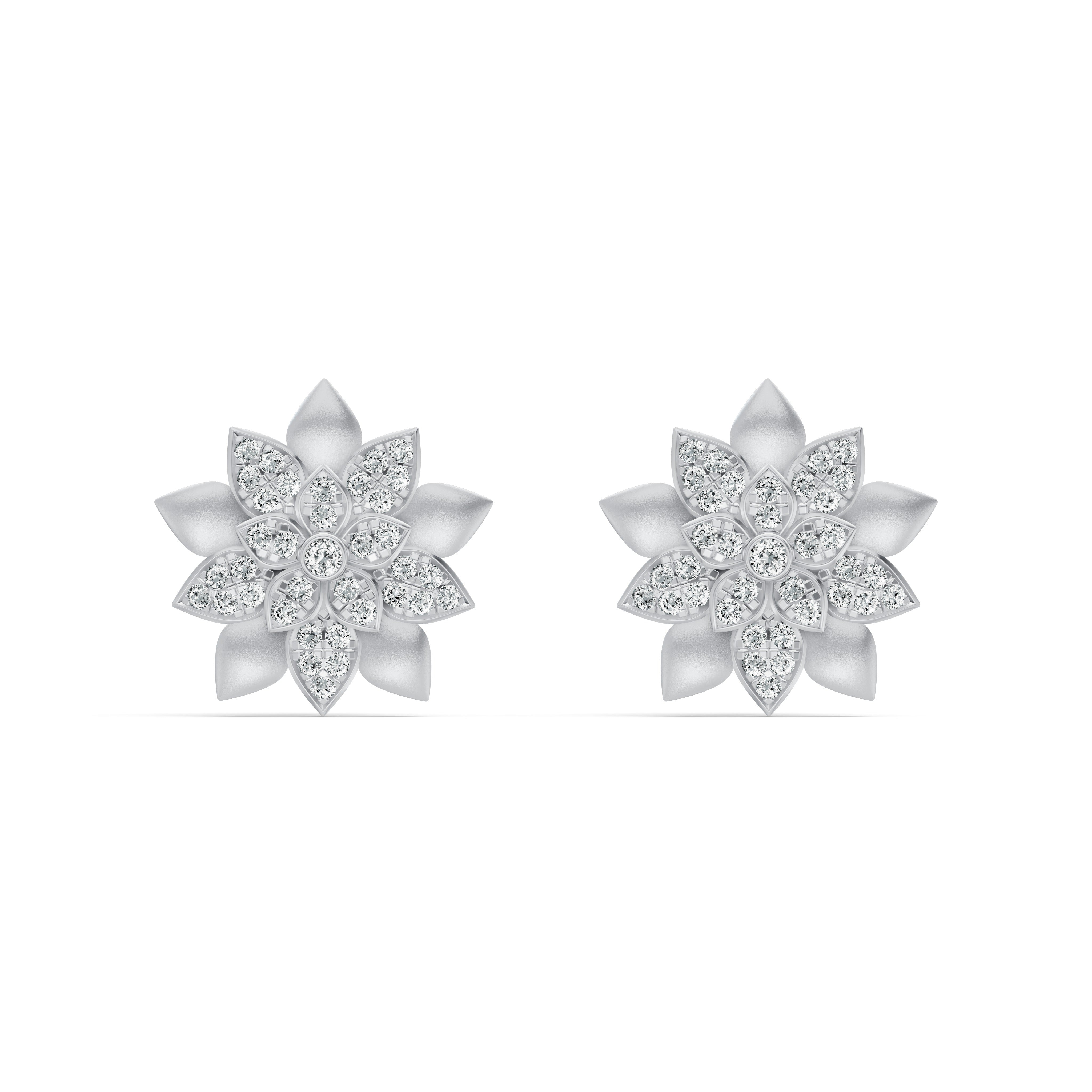 Blossom Bloom Diamond Stud Earrings