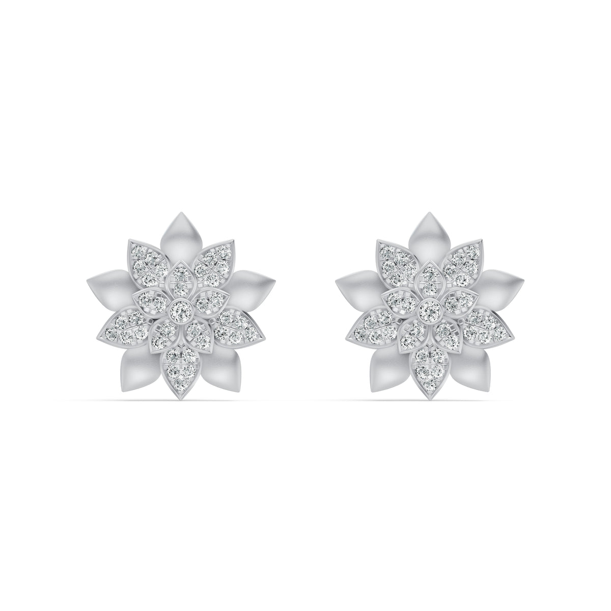 Blossom Bloom Diamond Stud Earrings