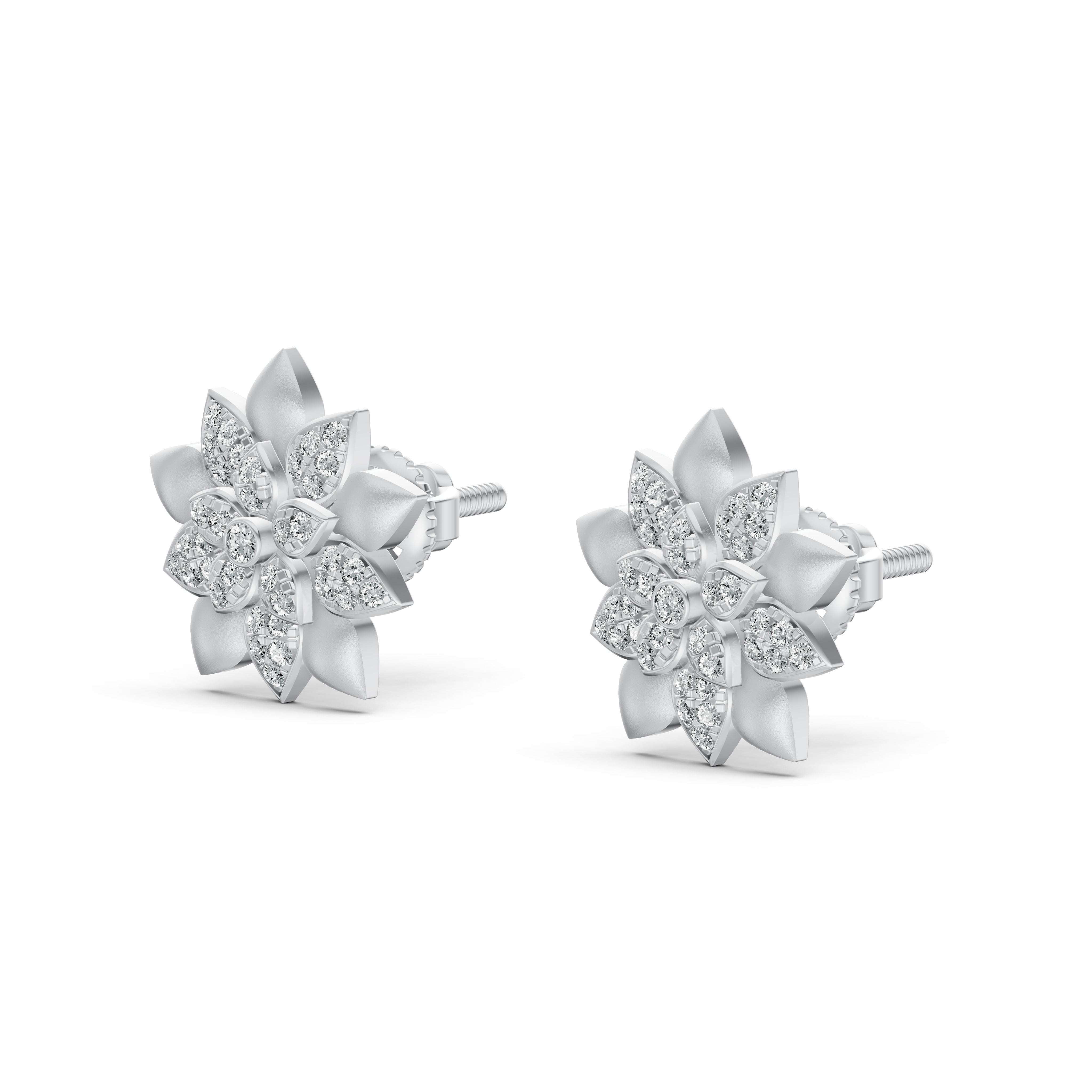 Blossom Bloom Diamond Stud Earrings