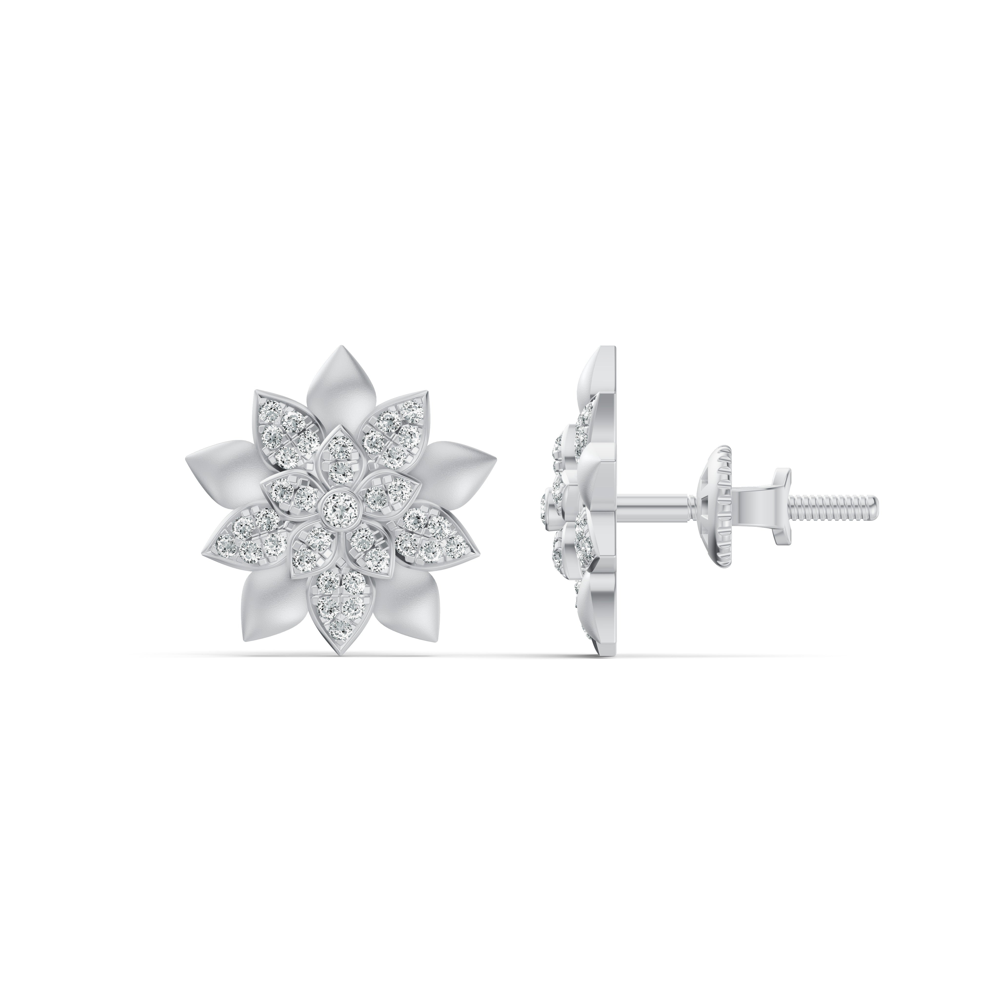 Blossom Bloom Diamond Stud Earrings