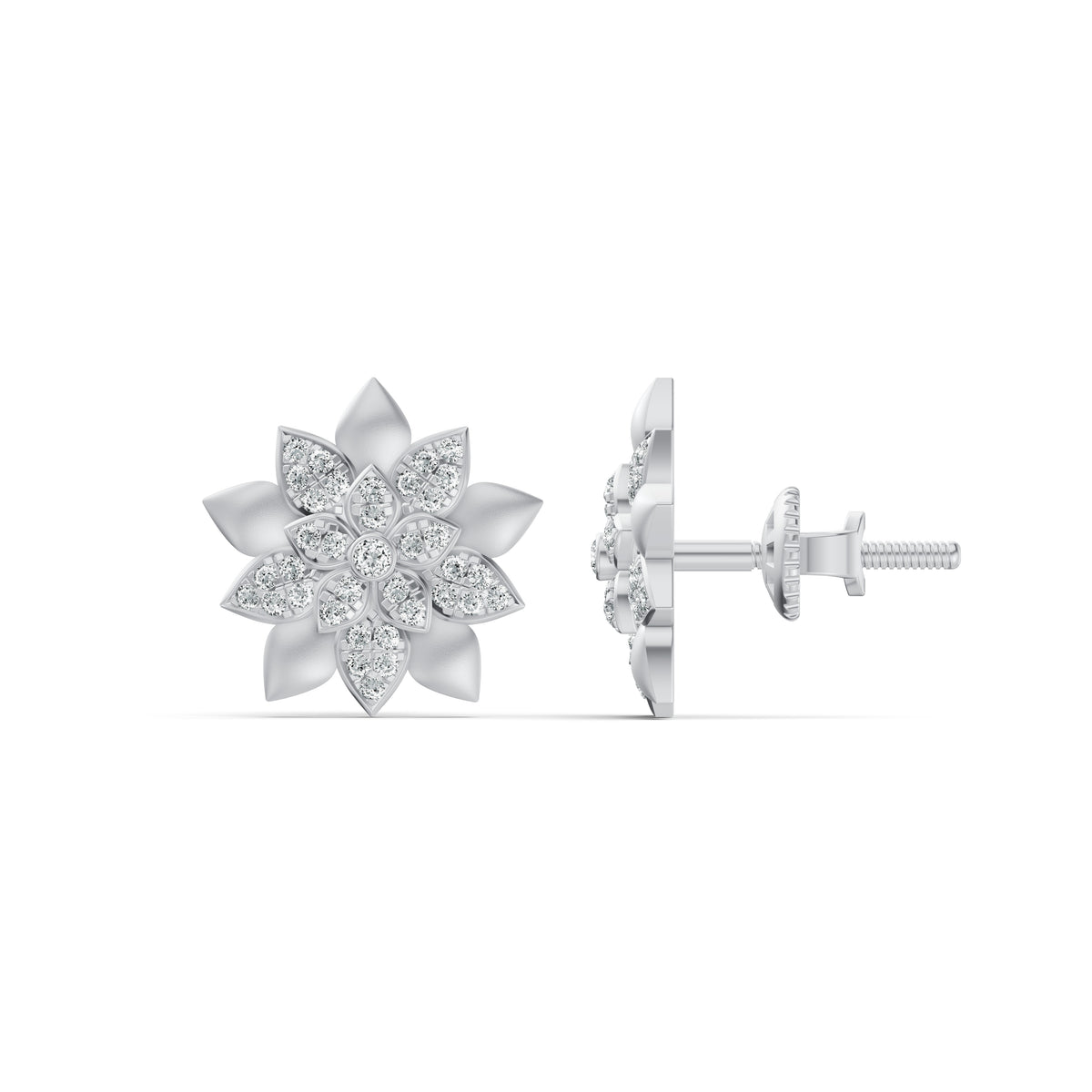 Blossom Bloom Diamond Stud Earrings