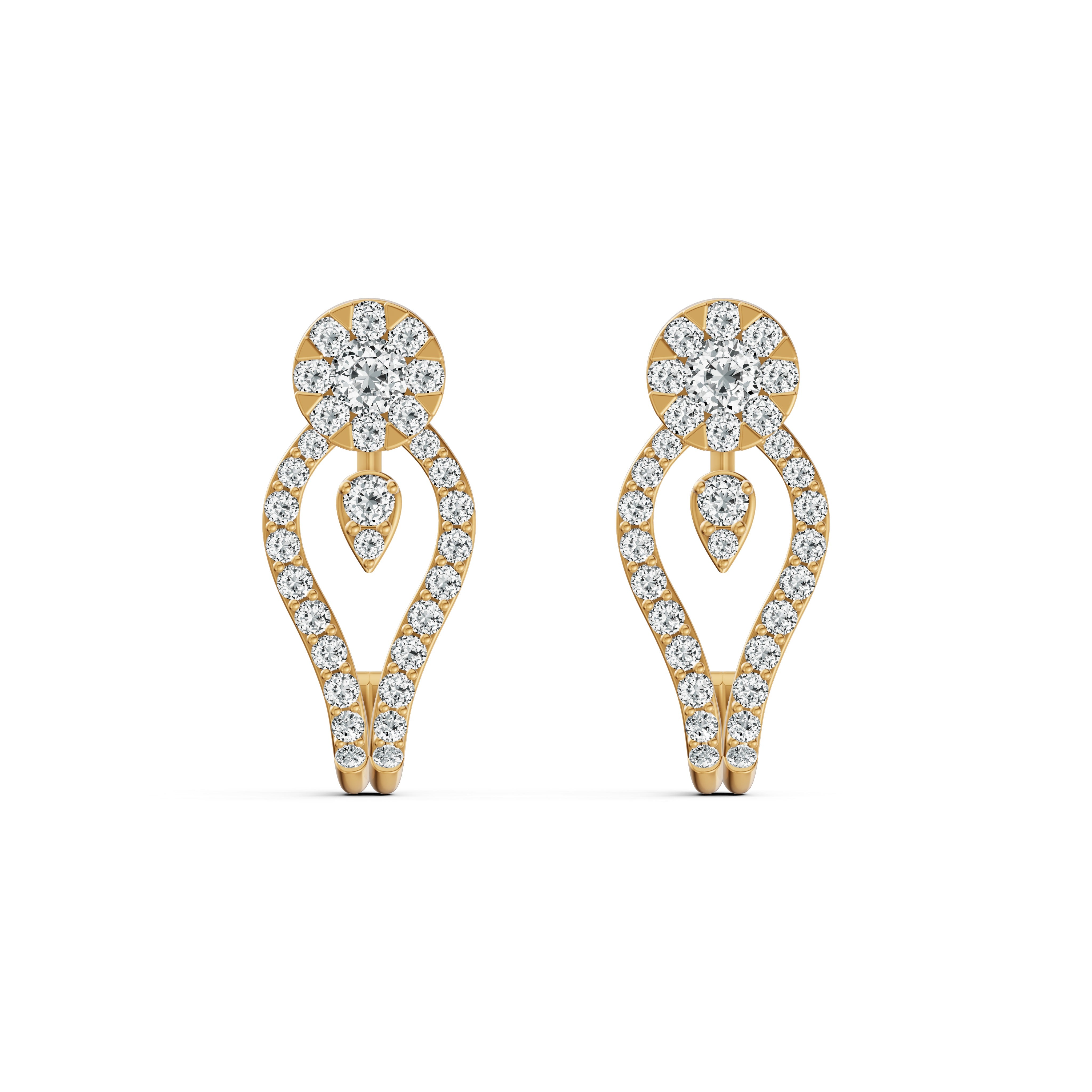 Open Loop Diamond J Stud Earrings