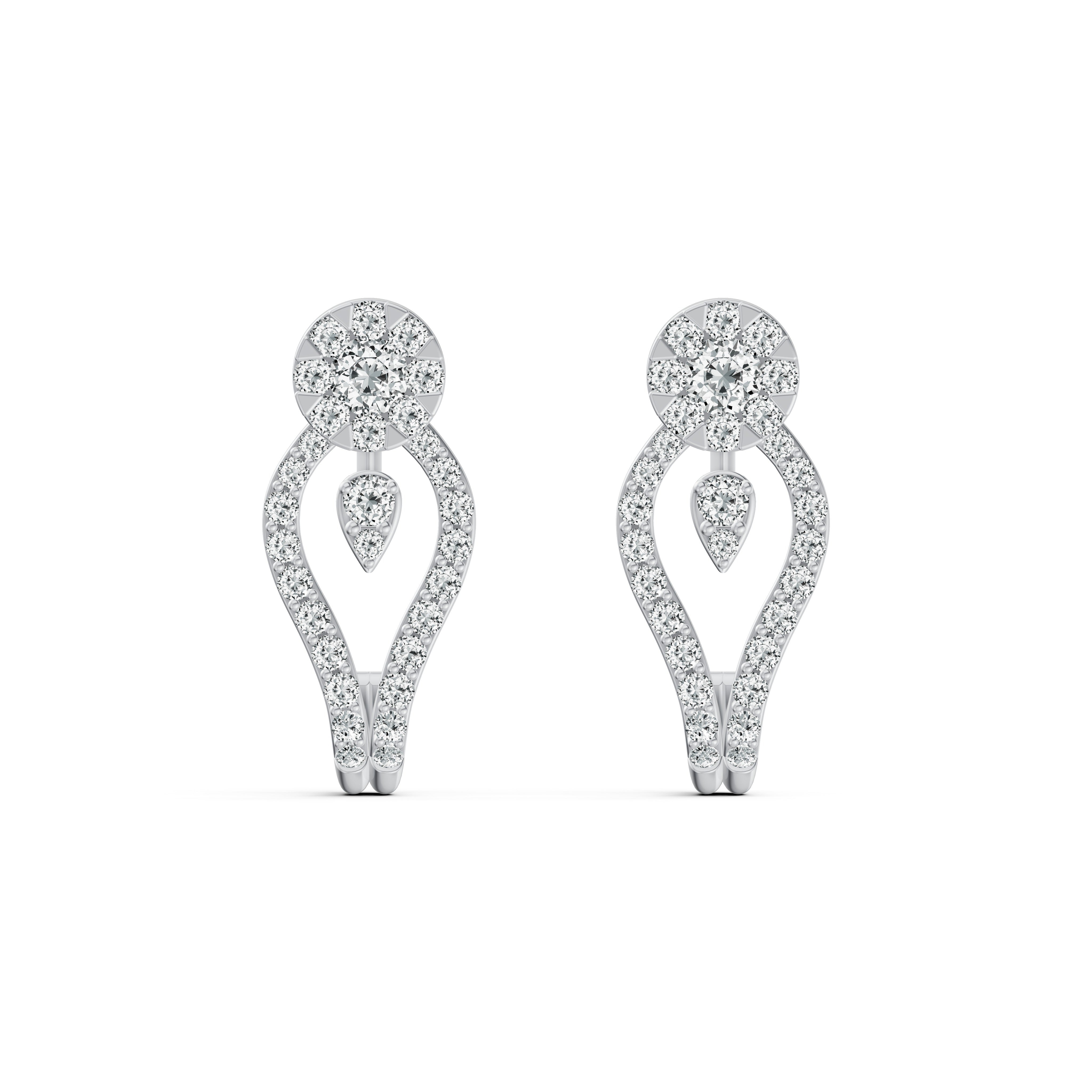 Open Loop Diamond J Stud Earrings