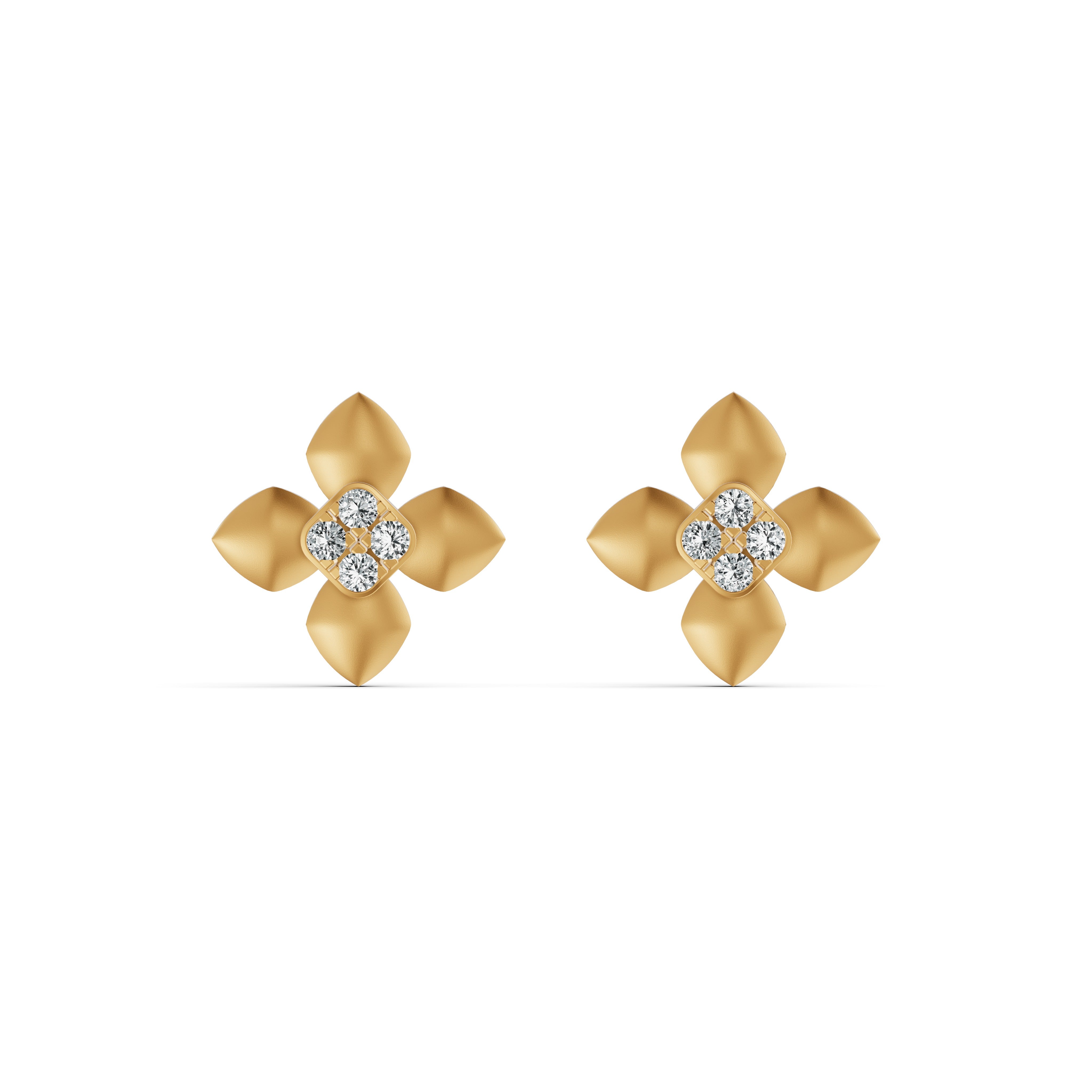 Petal Bloom Diamond Stud Earrings