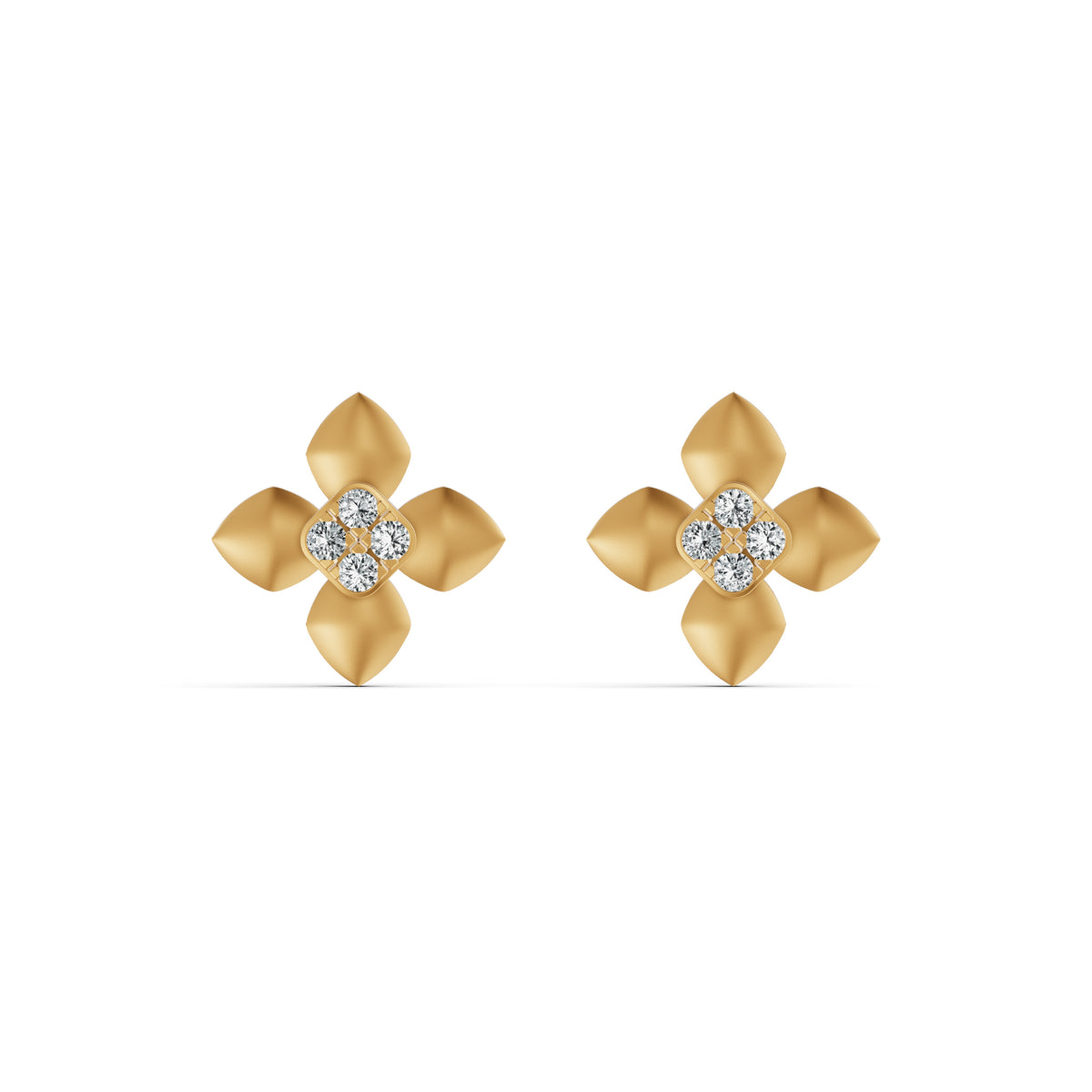 Petal Bloom Diamond Stud Earrings