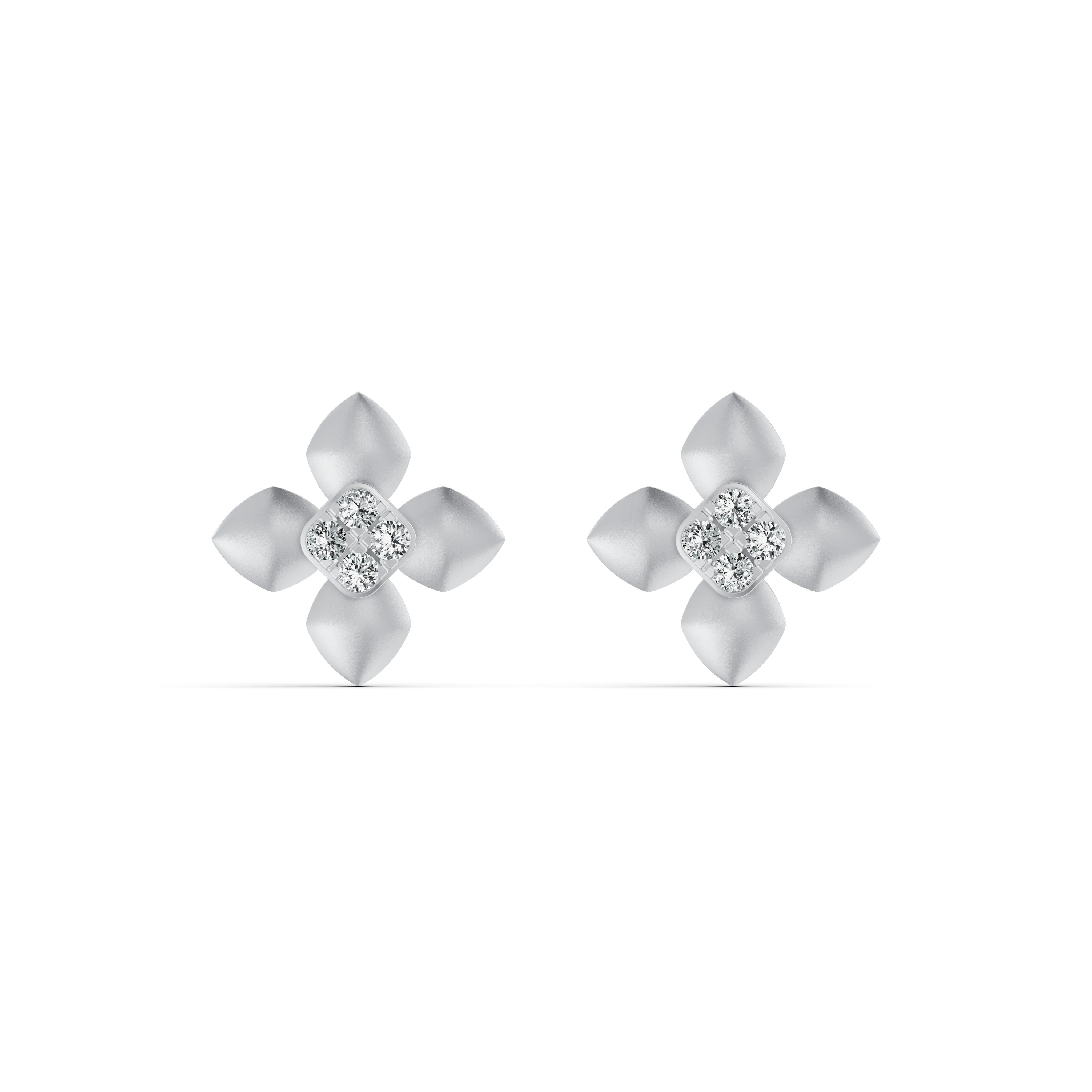 Petal Bloom Diamond Stud Earrings