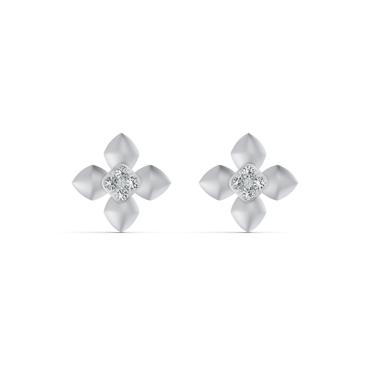 Petal Bloom Diamond Stud Earrings