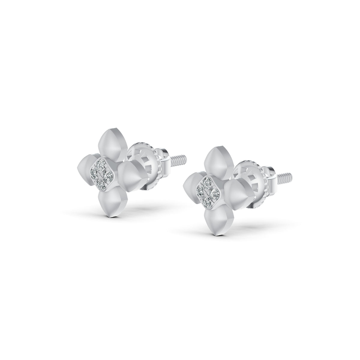 Petal Bloom Diamond Stud Earrings