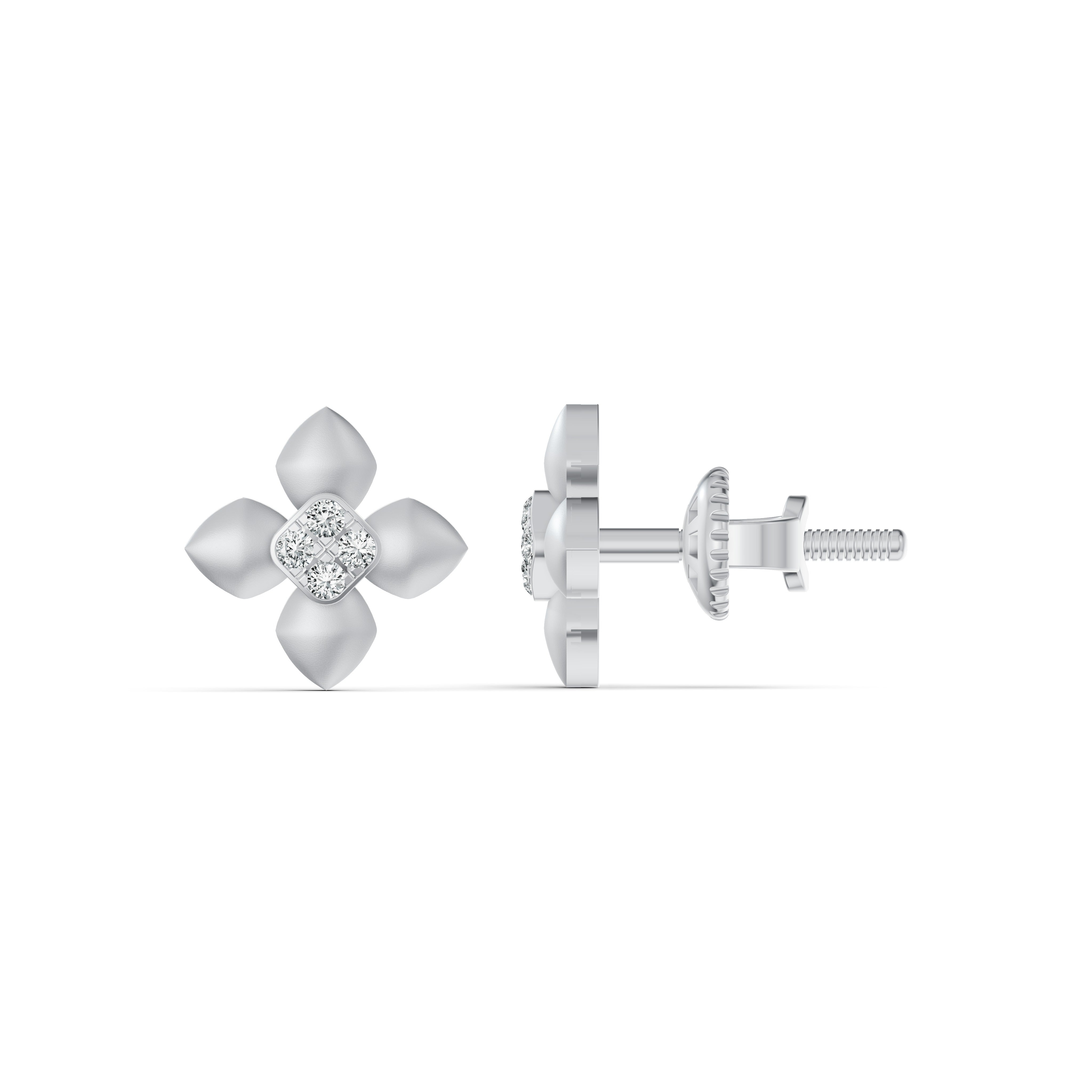Petal Bloom Diamond Stud Earrings