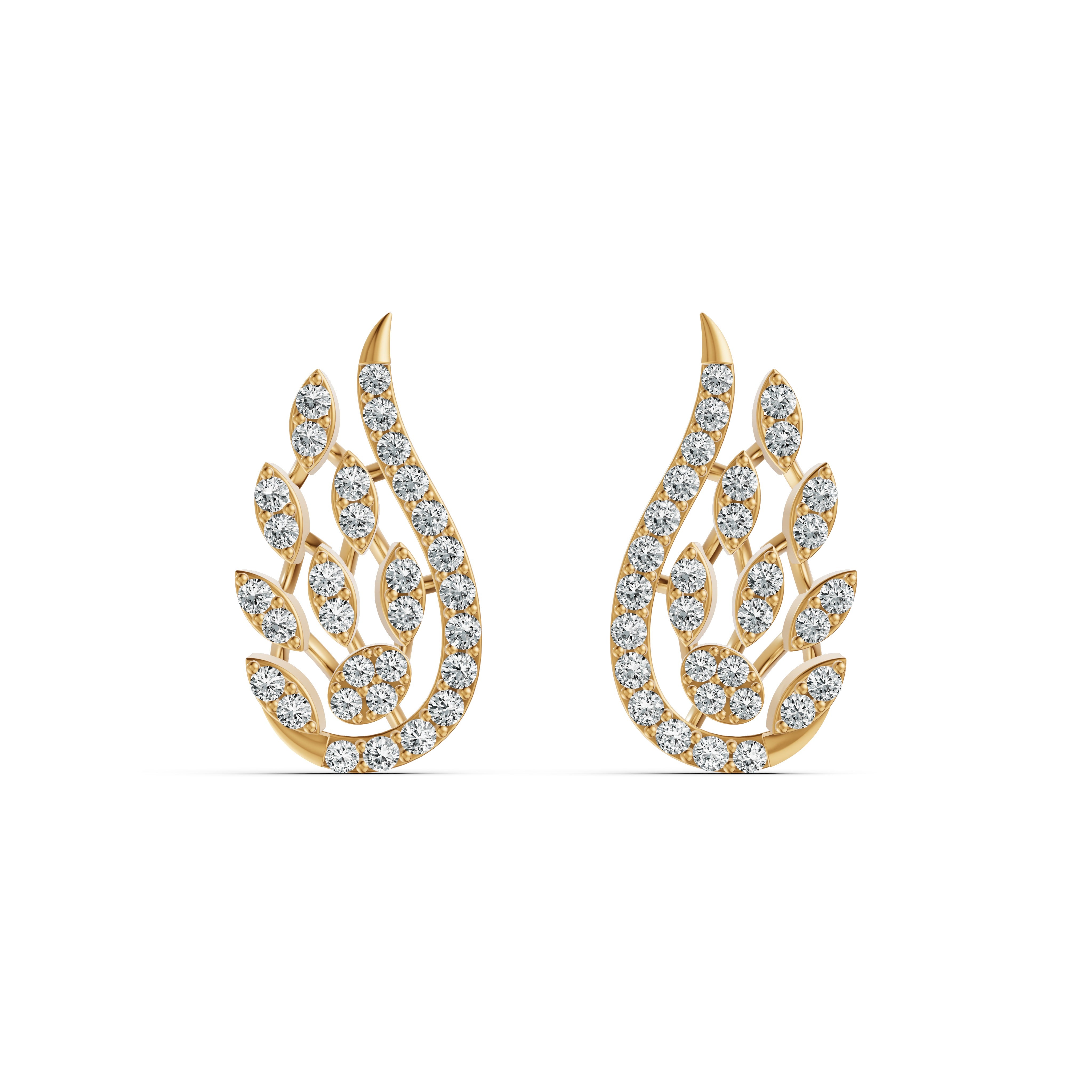 Paisley Diamond Stud Earrings