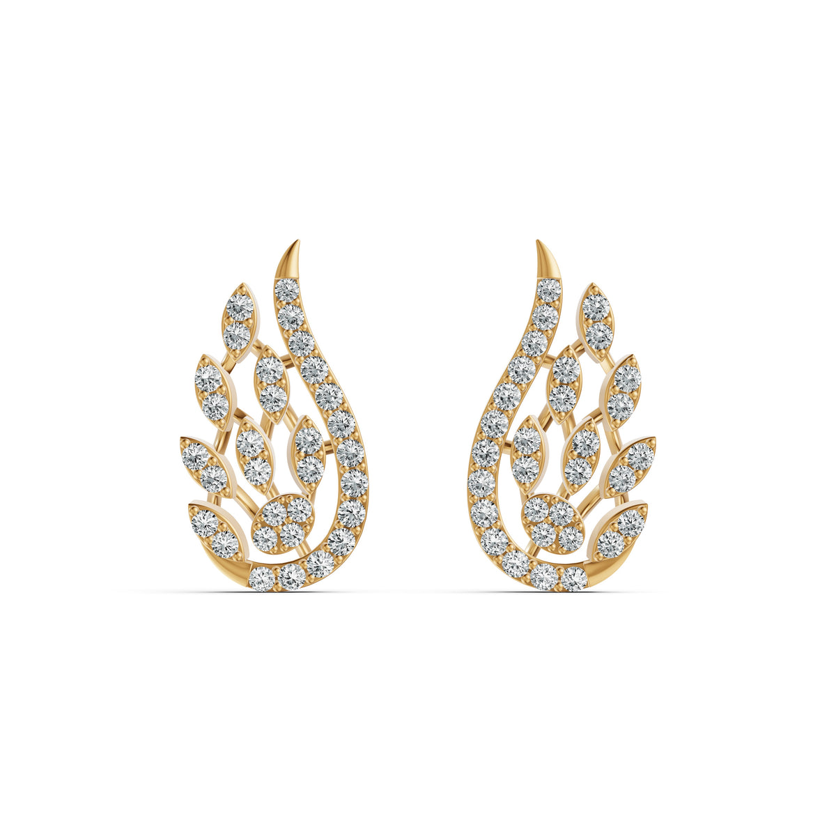 Paisley Diamond Stud Earrings