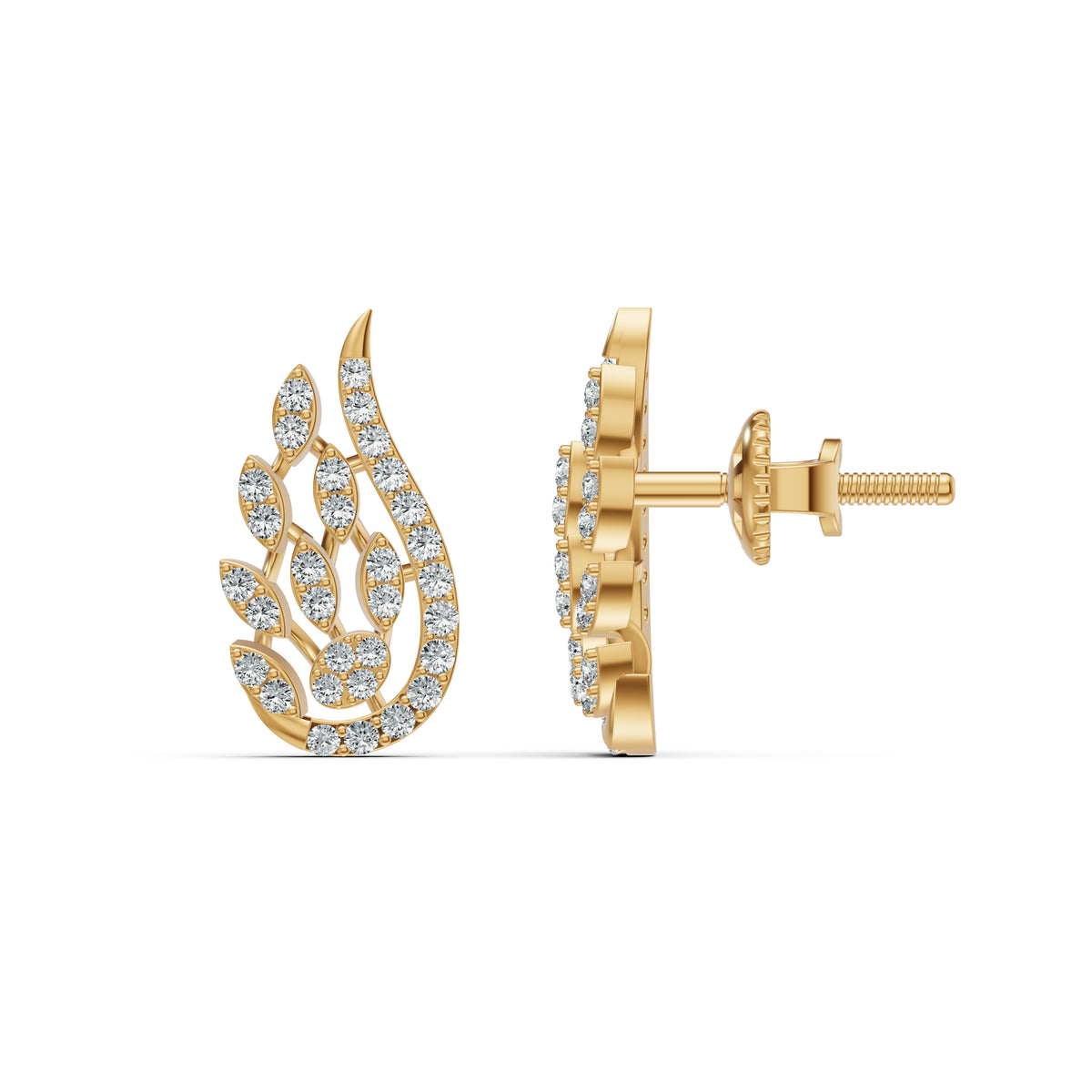 Paisley Diamond Stud Earrings