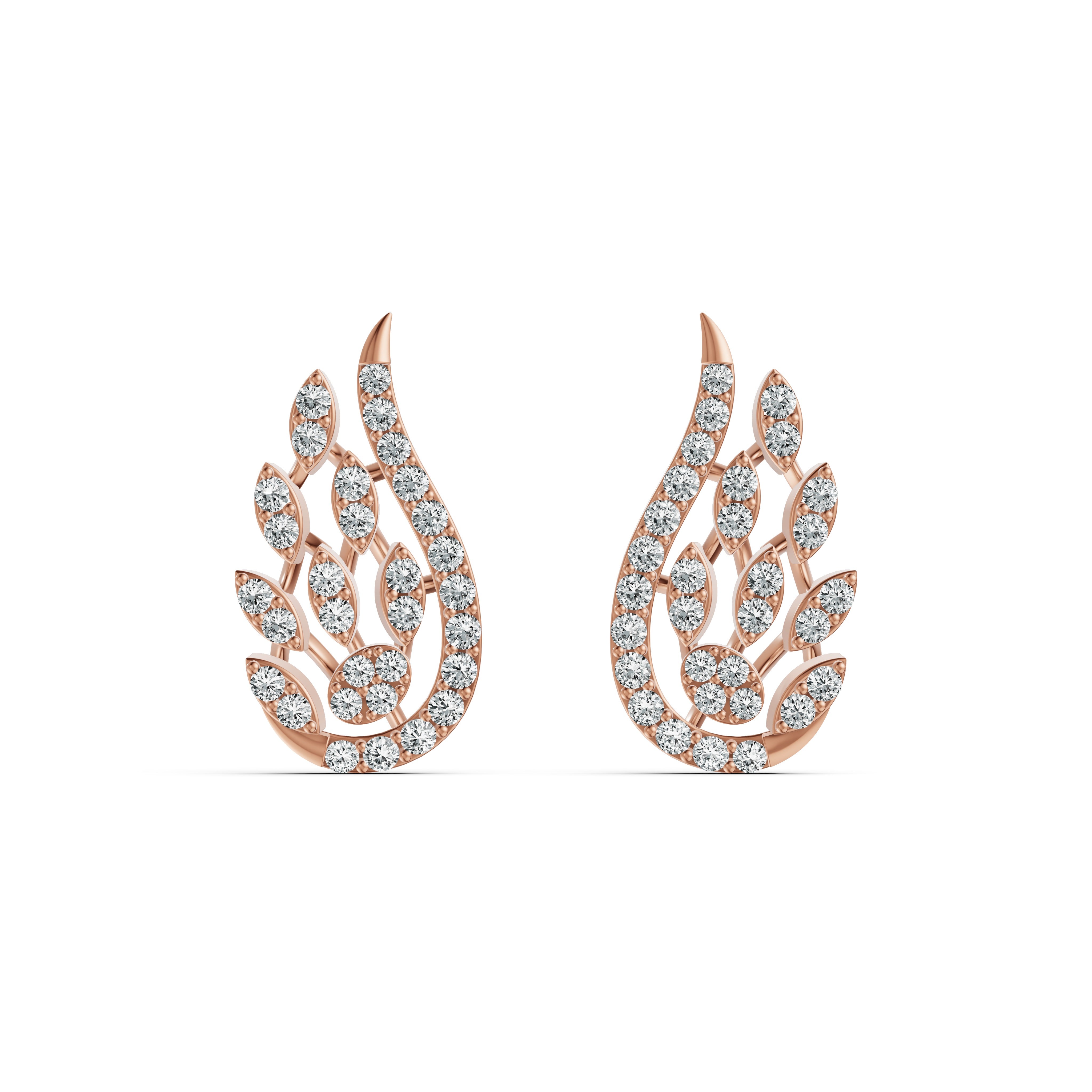 Paisley Diamond Stud Earrings