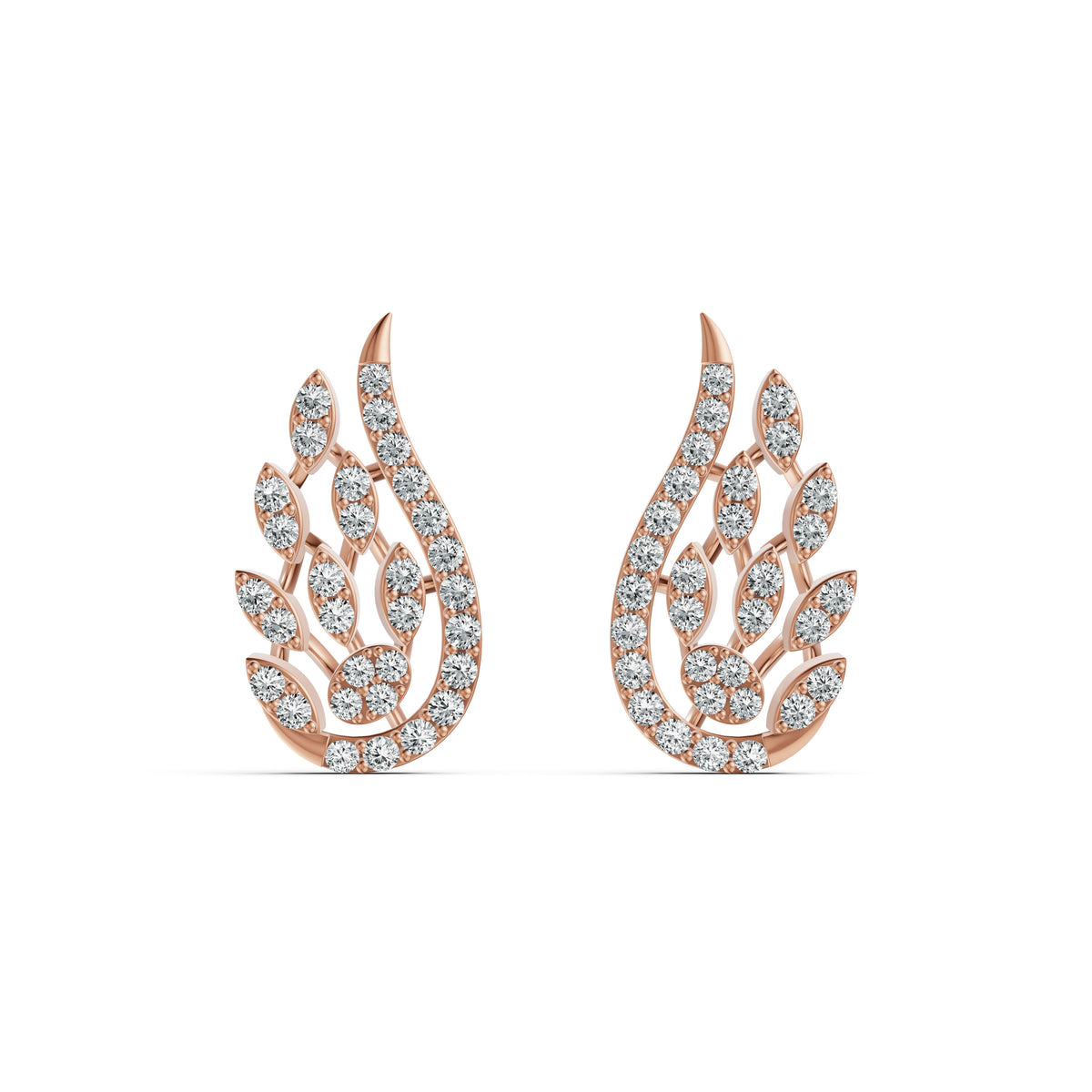 Paisley Diamond Stud Earrings
