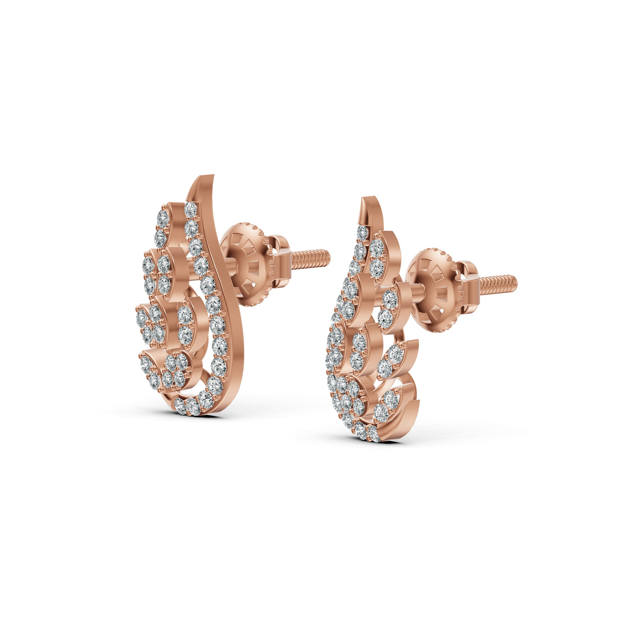 Paisley Diamond Stud Earrings