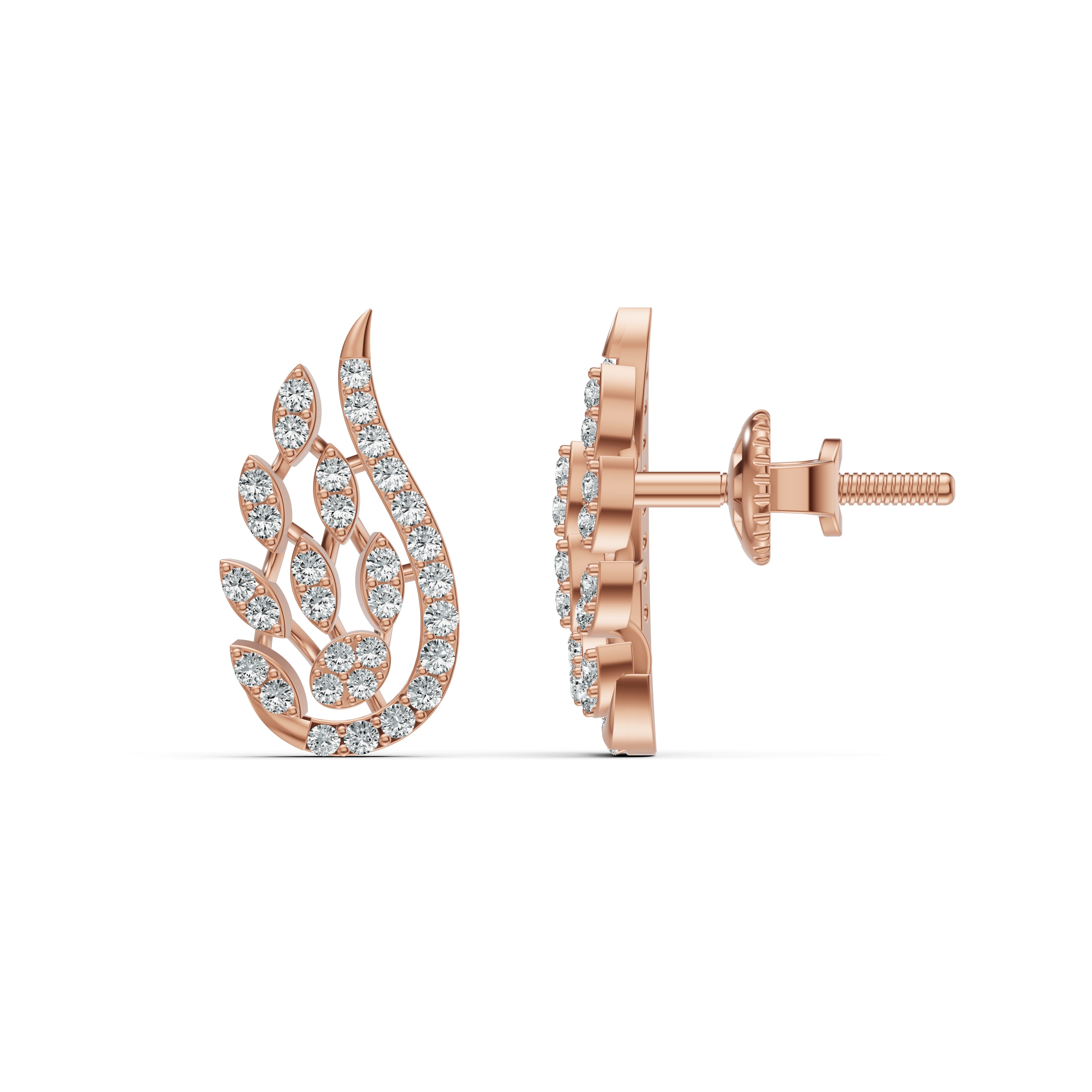 Paisley Diamond Stud Earrings