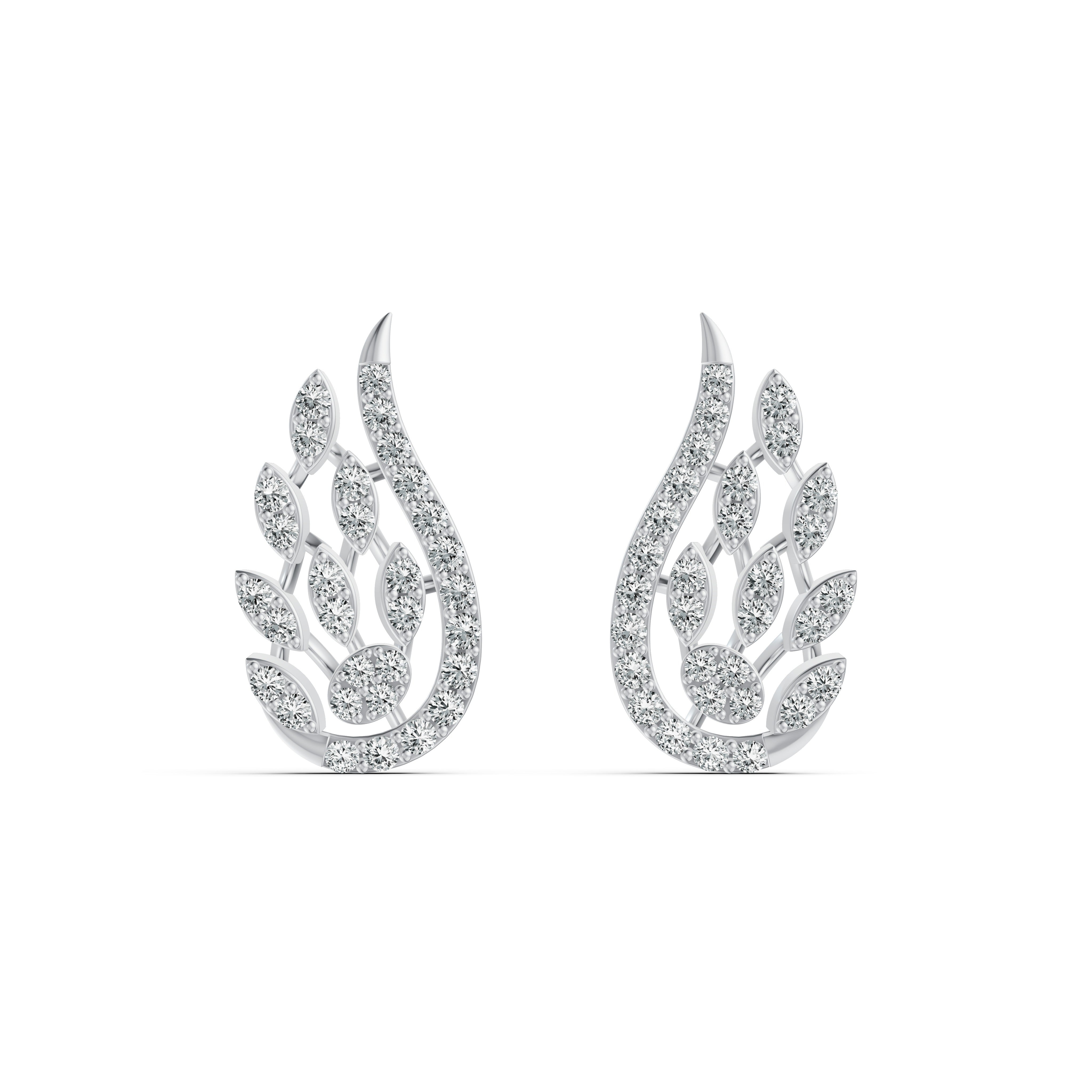 Paisley Diamond Stud Earrings