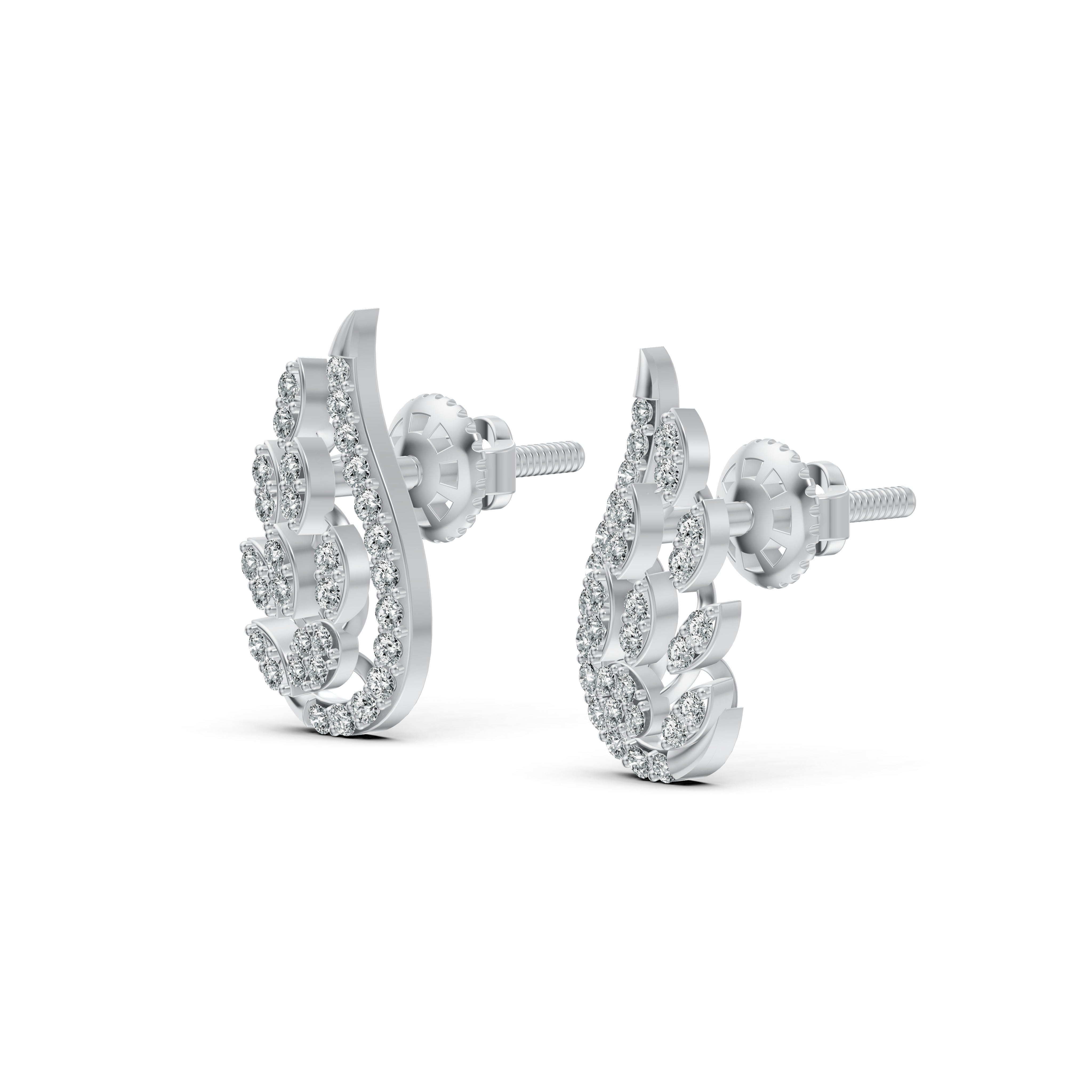 Paisley Diamond Stud Earrings