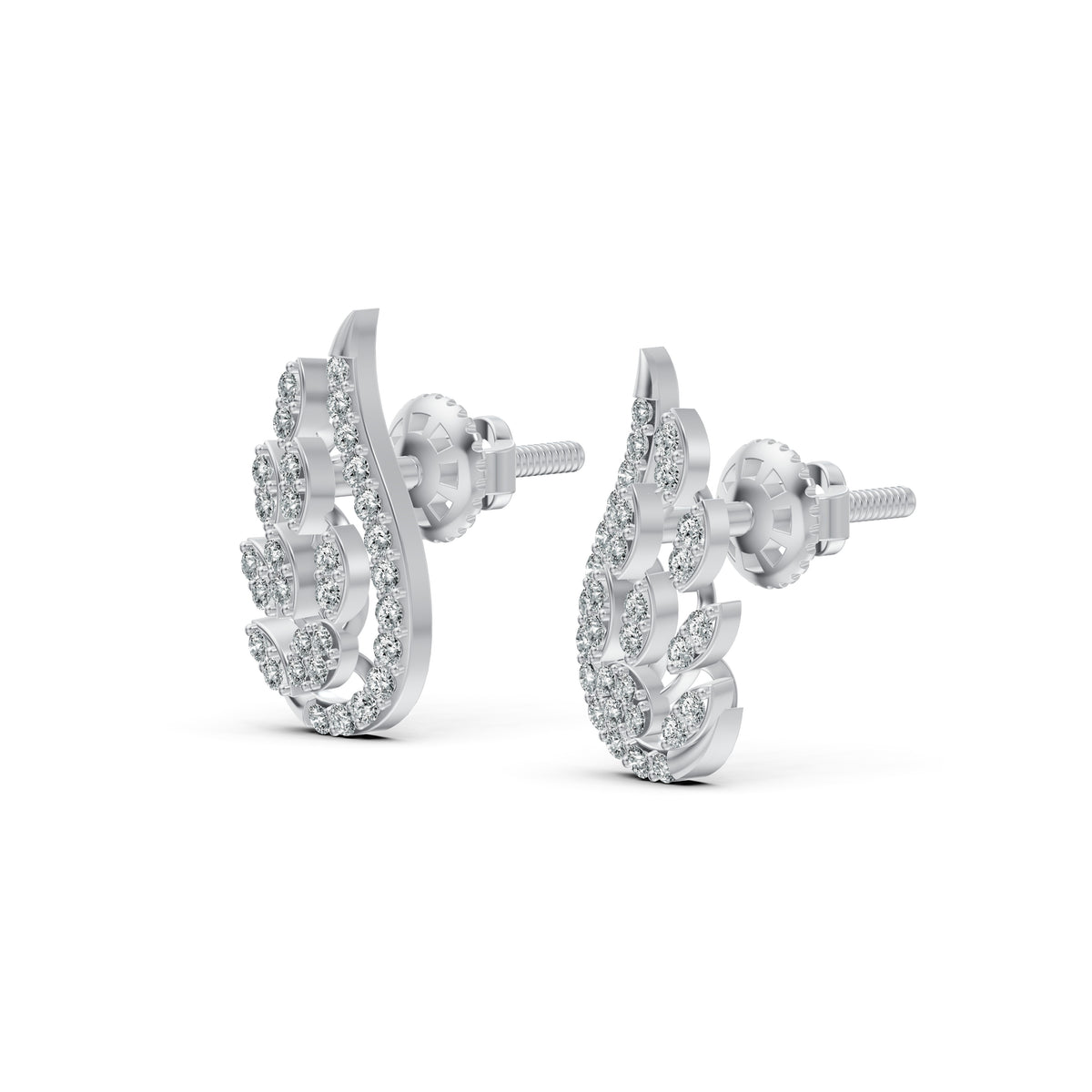 Paisley Diamond Stud Earrings
