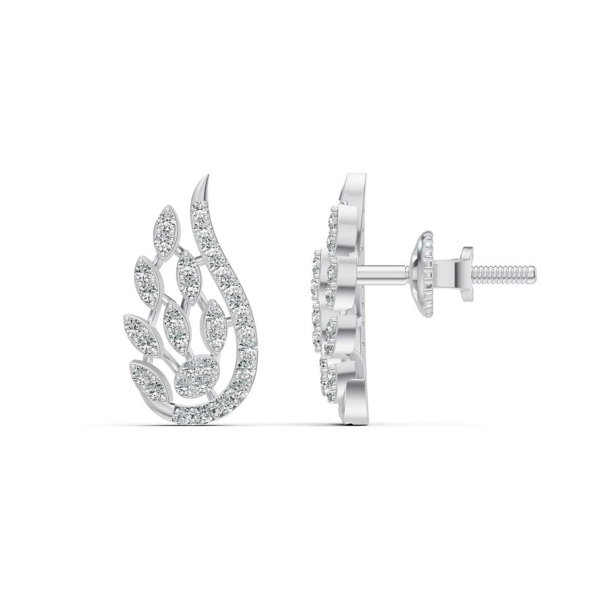 Paisley Diamond Stud Earrings
