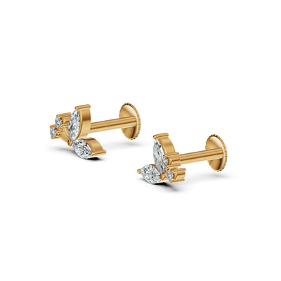 Petite Fleur Diamond Stud Earrings