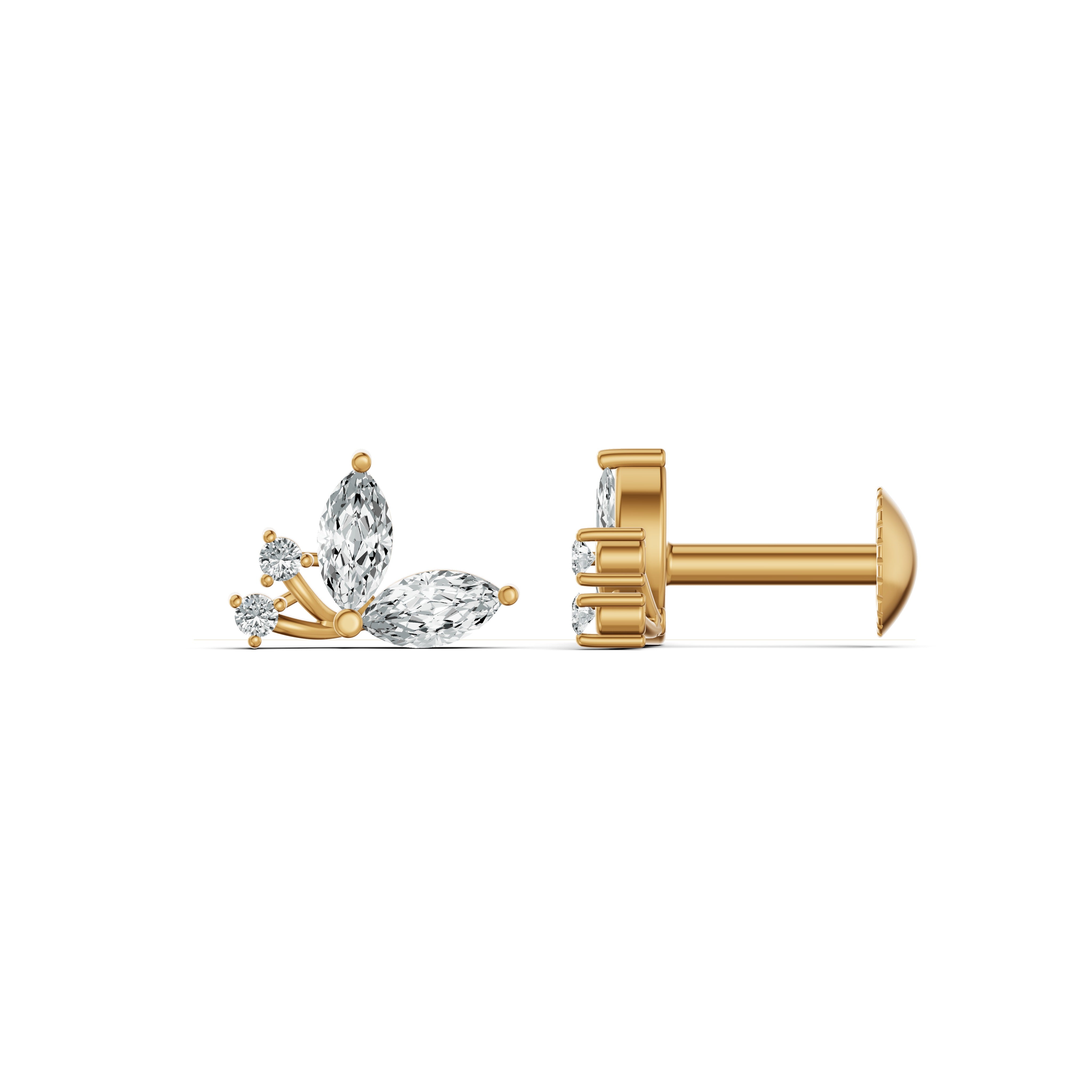 Petite Fleur Diamond Stud Earrings