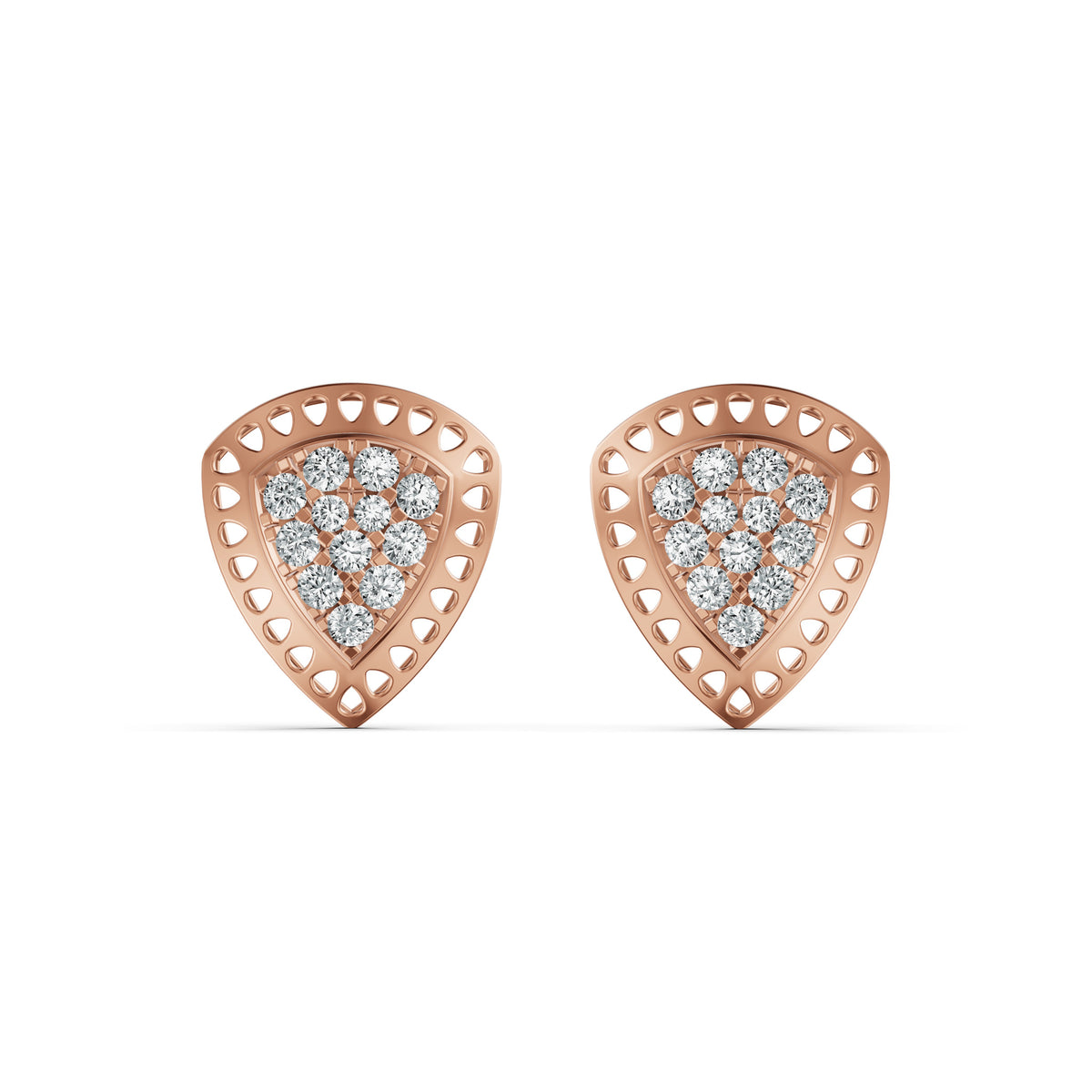 Shield Glow Diamond Stud Earrings