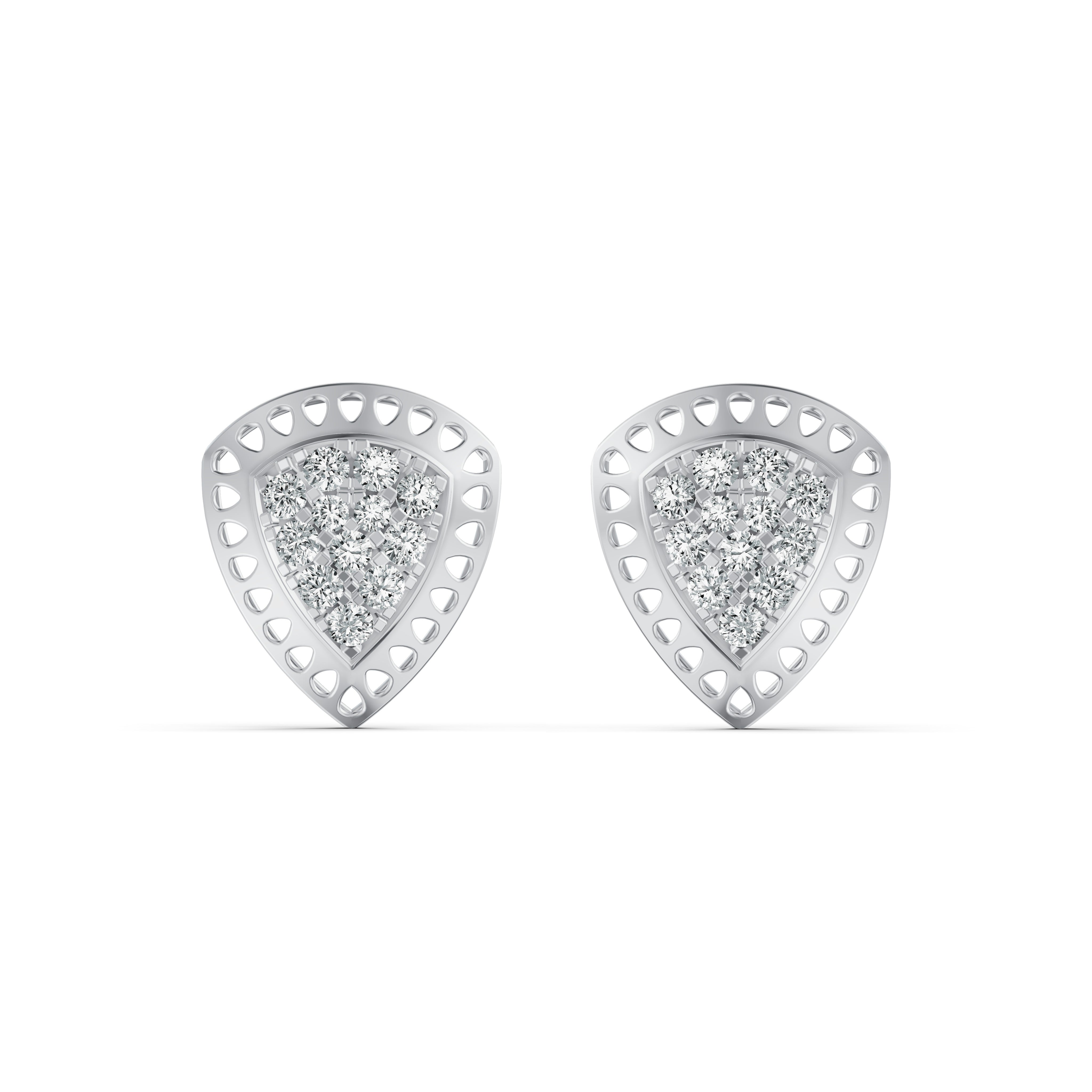 Shield Glow Diamond Stud Earrings