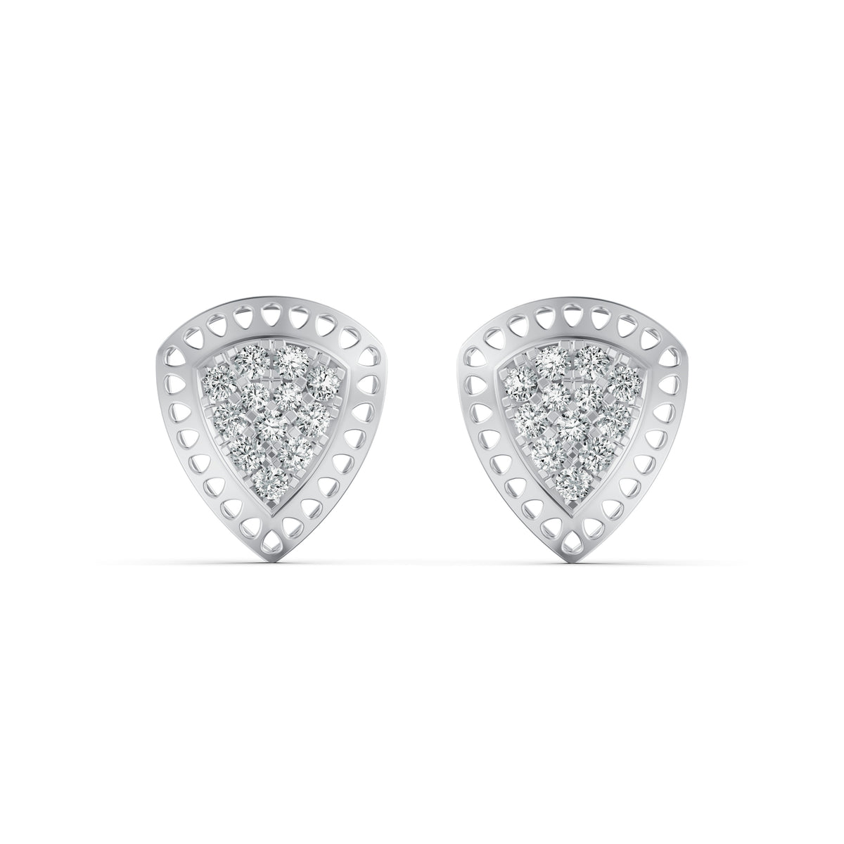 Shield Glow Diamond Stud Earrings