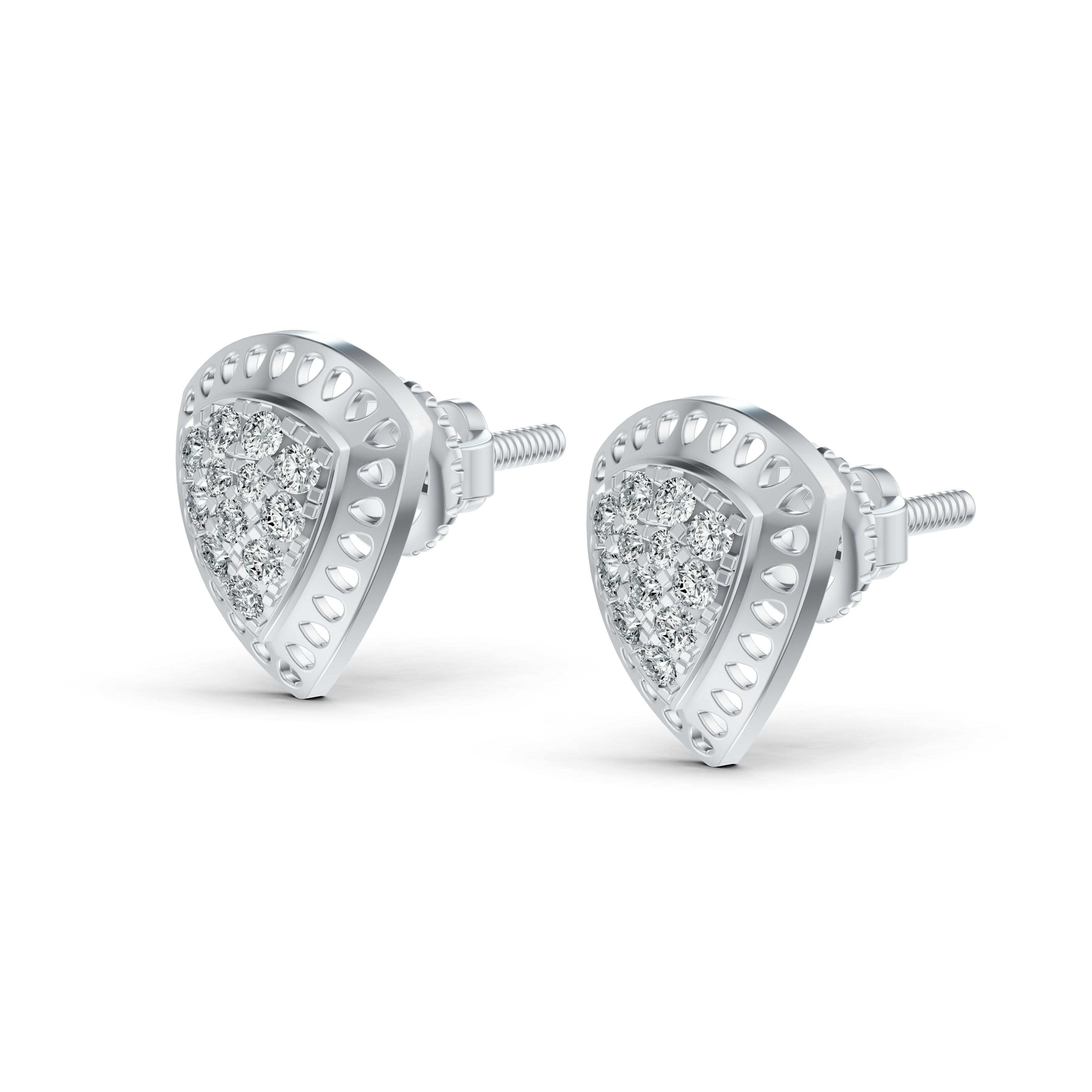 Shield Glow Diamond Stud Earrings