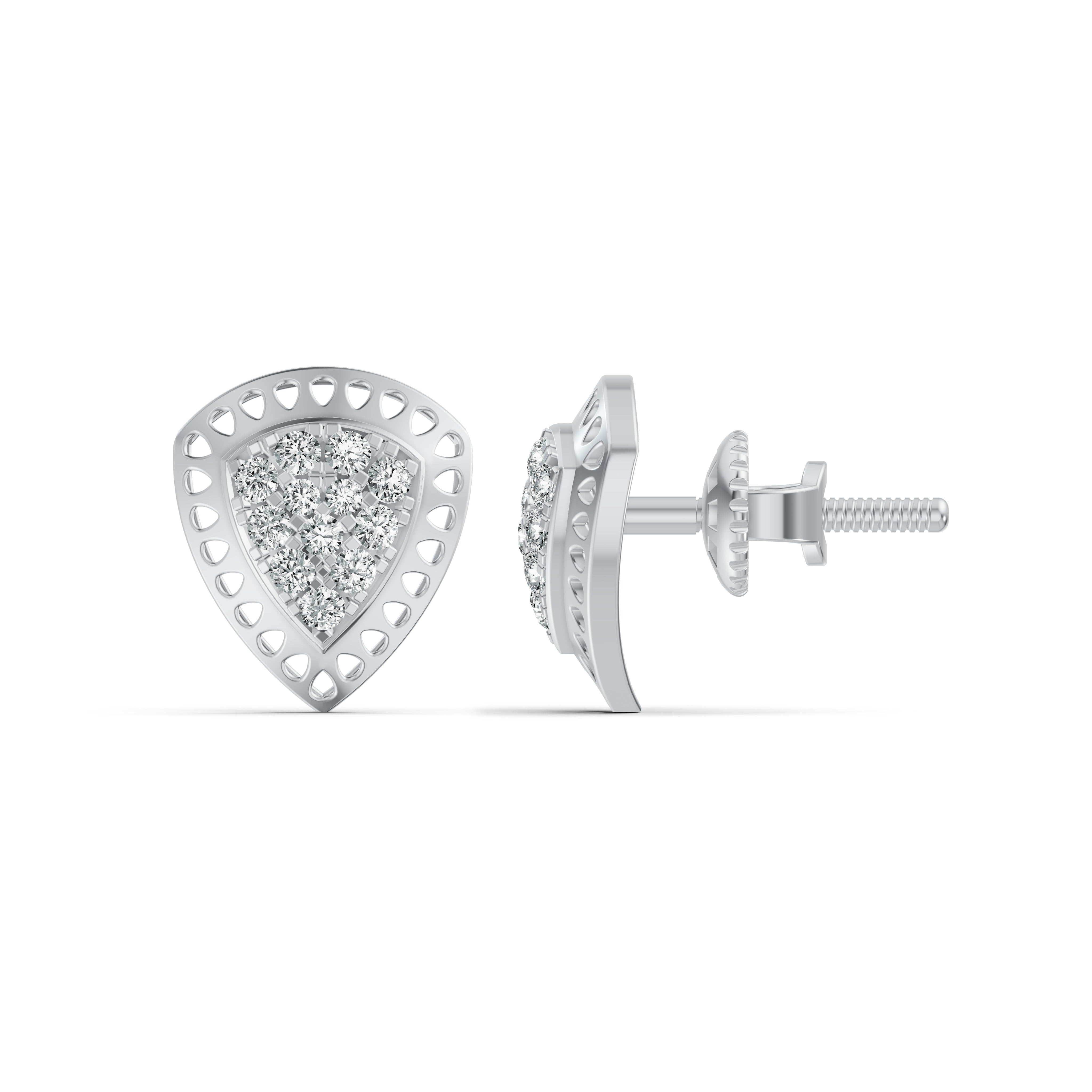 Shield Glow Diamond Stud Earrings