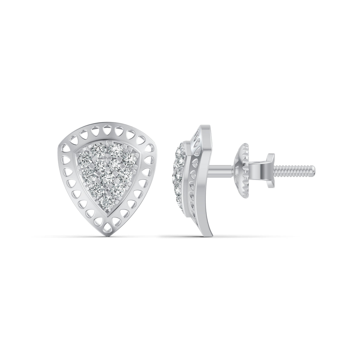 Shield Glow Diamond Stud Earrings