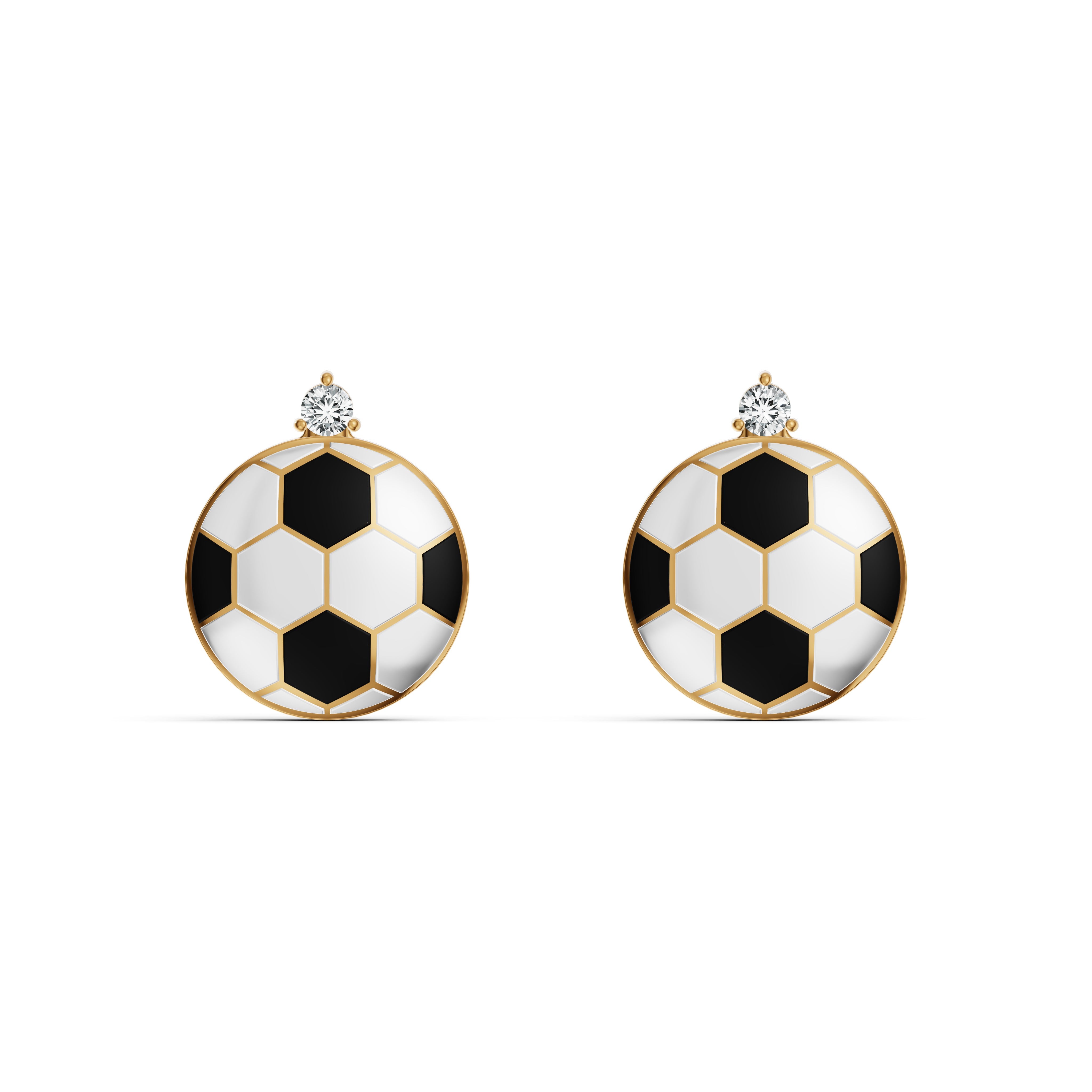 Soccer Ball Diamond Stud Earrings