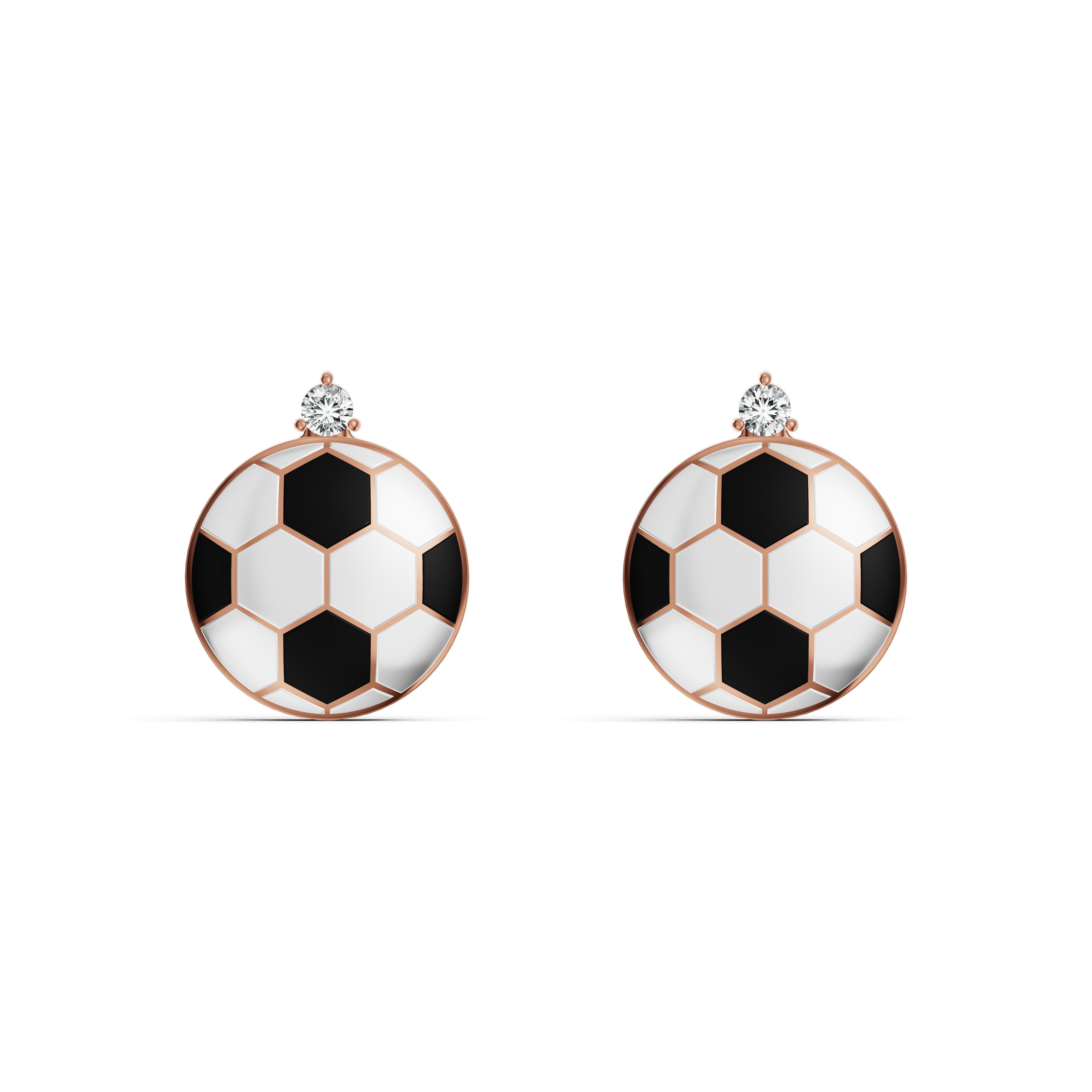 Soccer Ball Diamond Stud Earrings