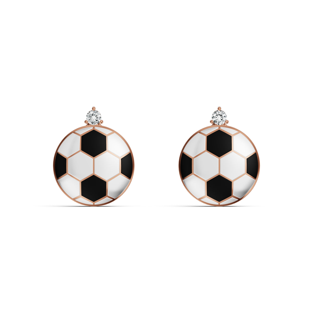 Soccer Ball Diamond Stud Earrings