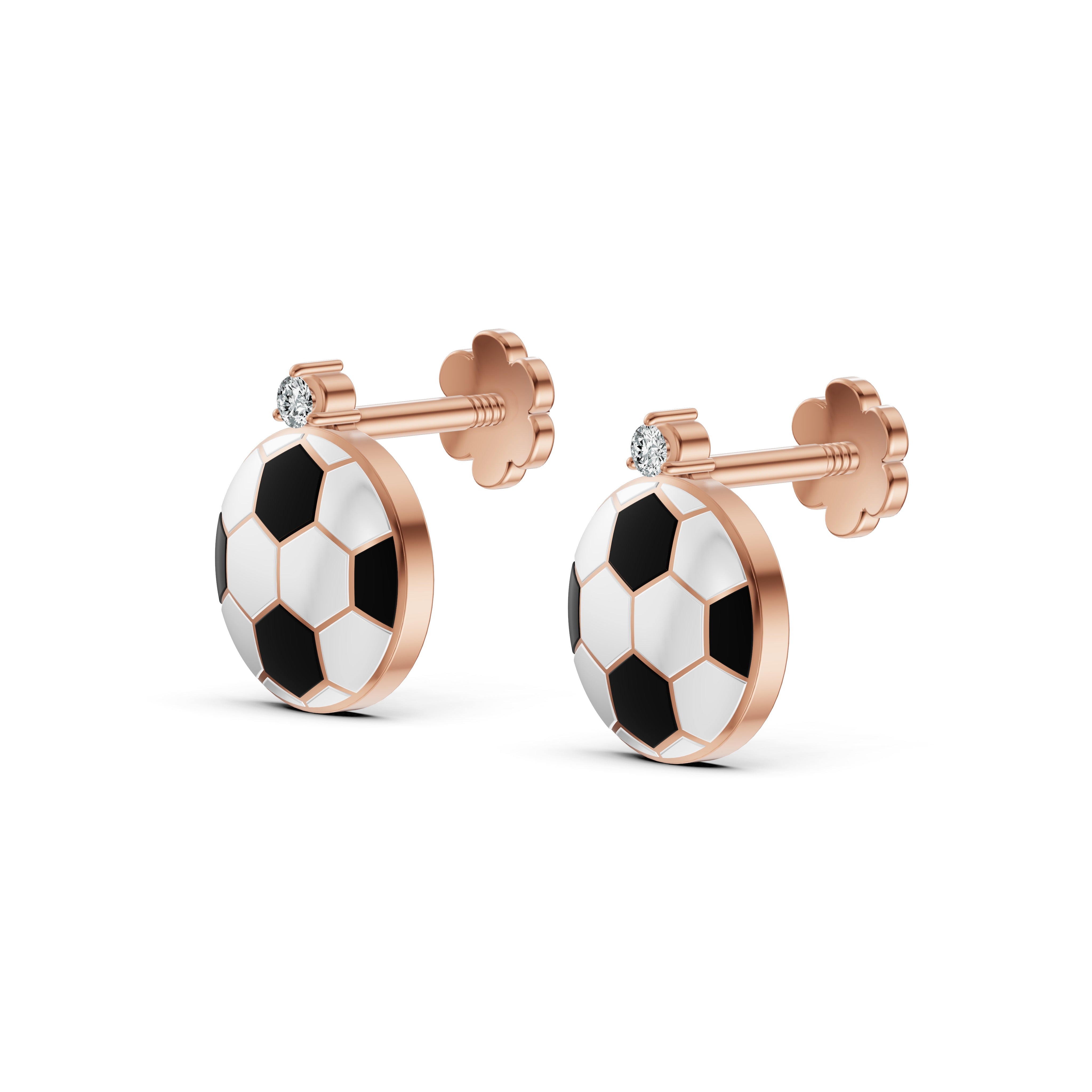 Soccer Ball Diamond Stud Earrings