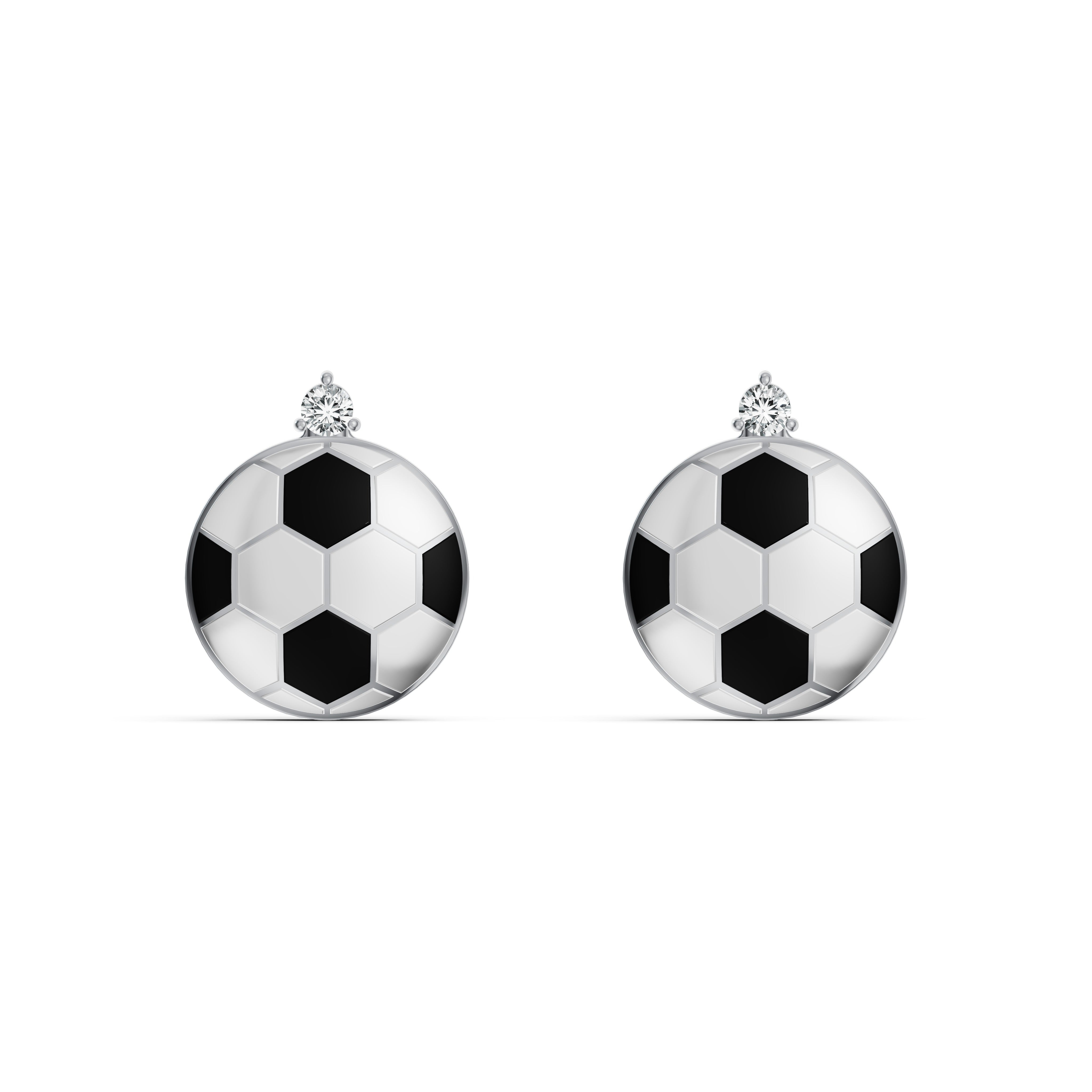 Soccer Ball Diamond Stud Earrings