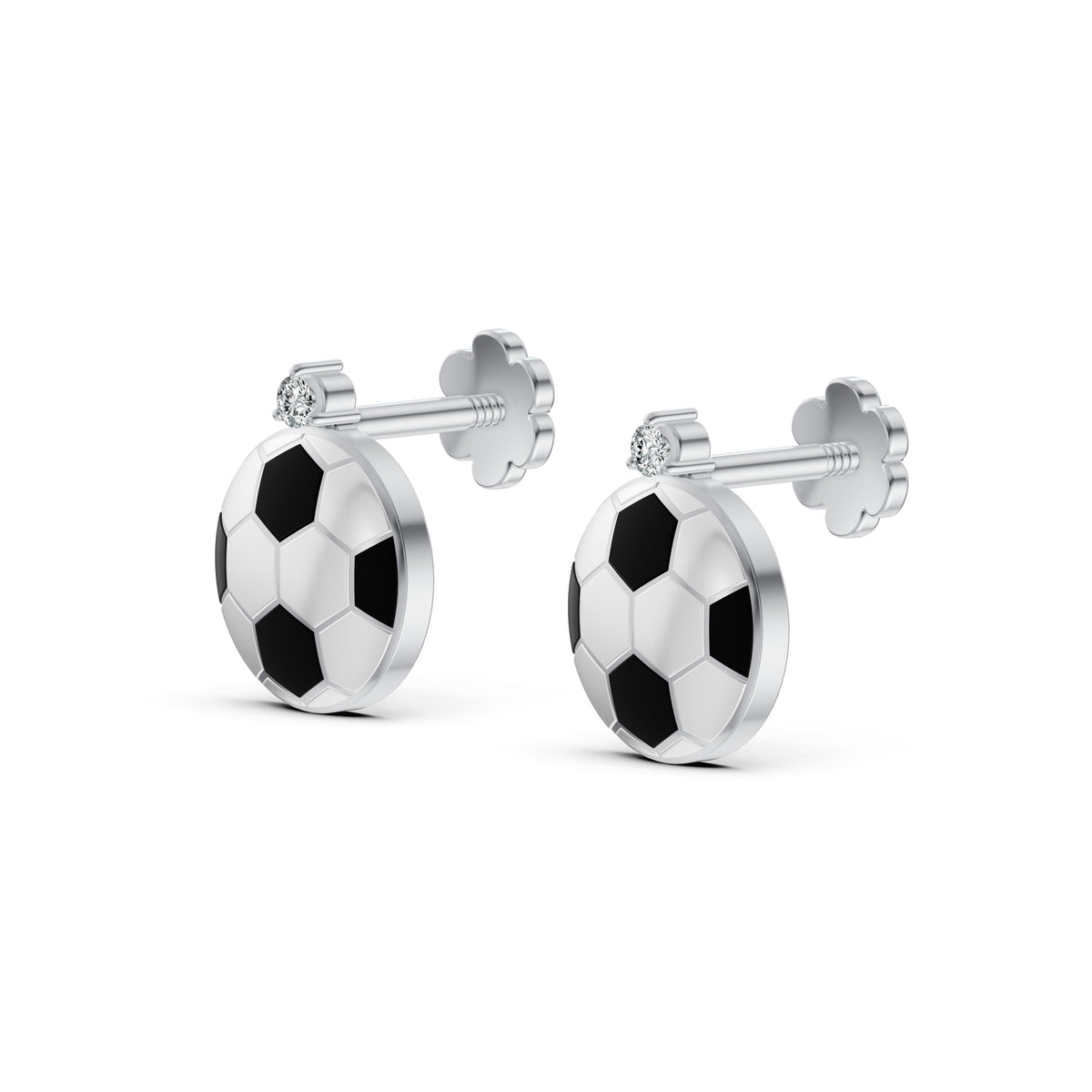 Soccer Ball Diamond Stud Earrings